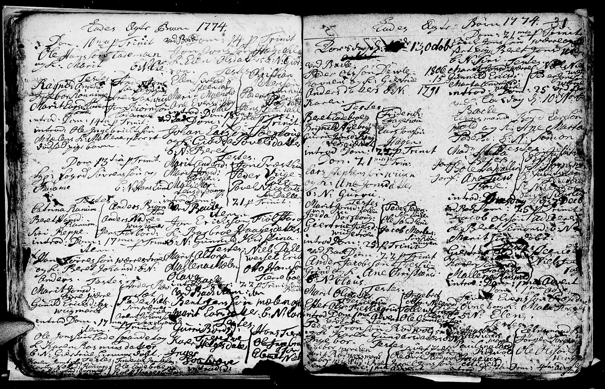 Ministerialprotokoller, klokkerbøker og fødselsregistre - Sør-Trøndelag, SAT/A-1456/606/L0305: Parish register (copy) no. 606C01, 1757-1819, p. 31
