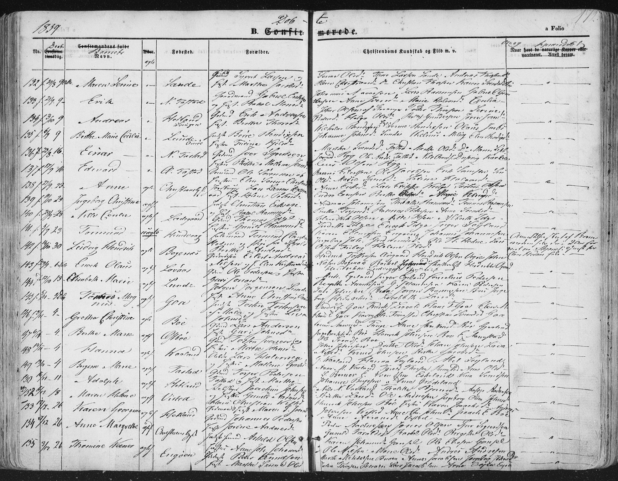 Hetland sokneprestkontor, AV/SAST-A-101826/30/30BA/L0002: Parish register (official) no. A 2, 1849-1869, p. 172