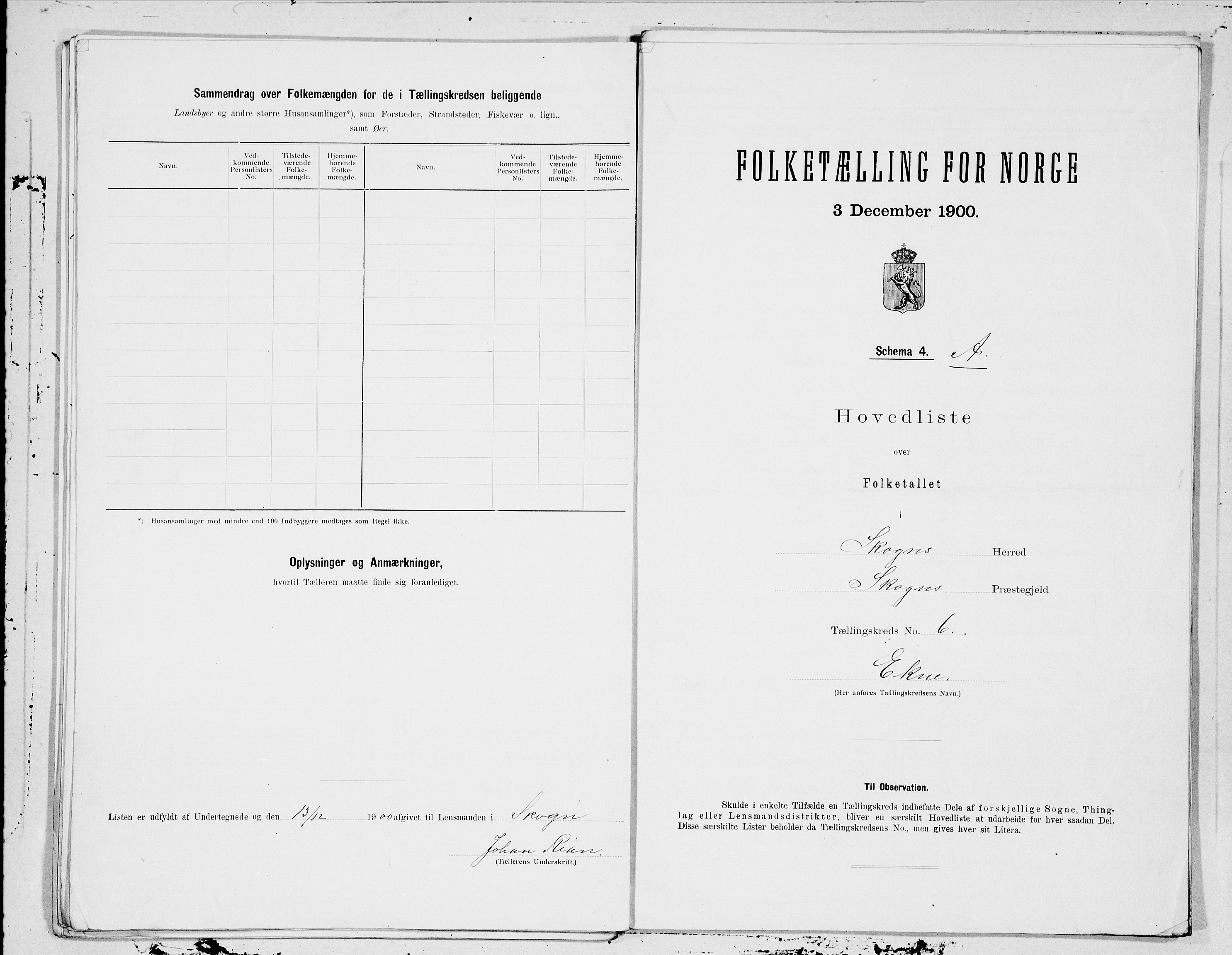 SAT, 1900 census for Skogn, 1900, p. 16