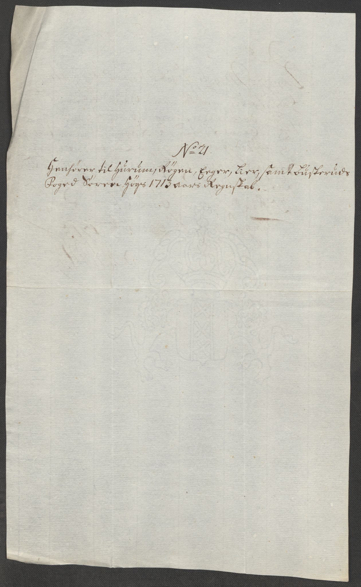 Rentekammeret inntil 1814, Reviderte regnskaper, Fogderegnskap, AV/RA-EA-4092/R31/L1708: Fogderegnskap Hurum, Røyken, Eiker, Lier og Buskerud, 1713, p. 357