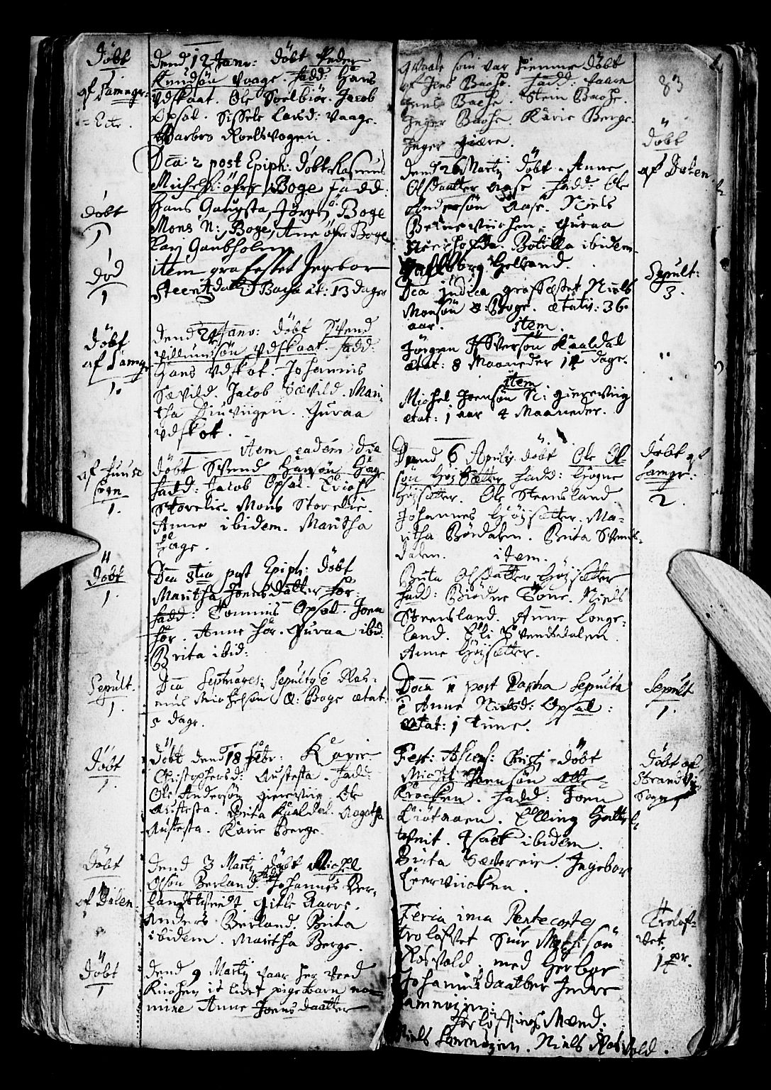 Os sokneprestembete, SAB/A-99929: Parish register (official) no. A 6, 1669-1719, p. 84