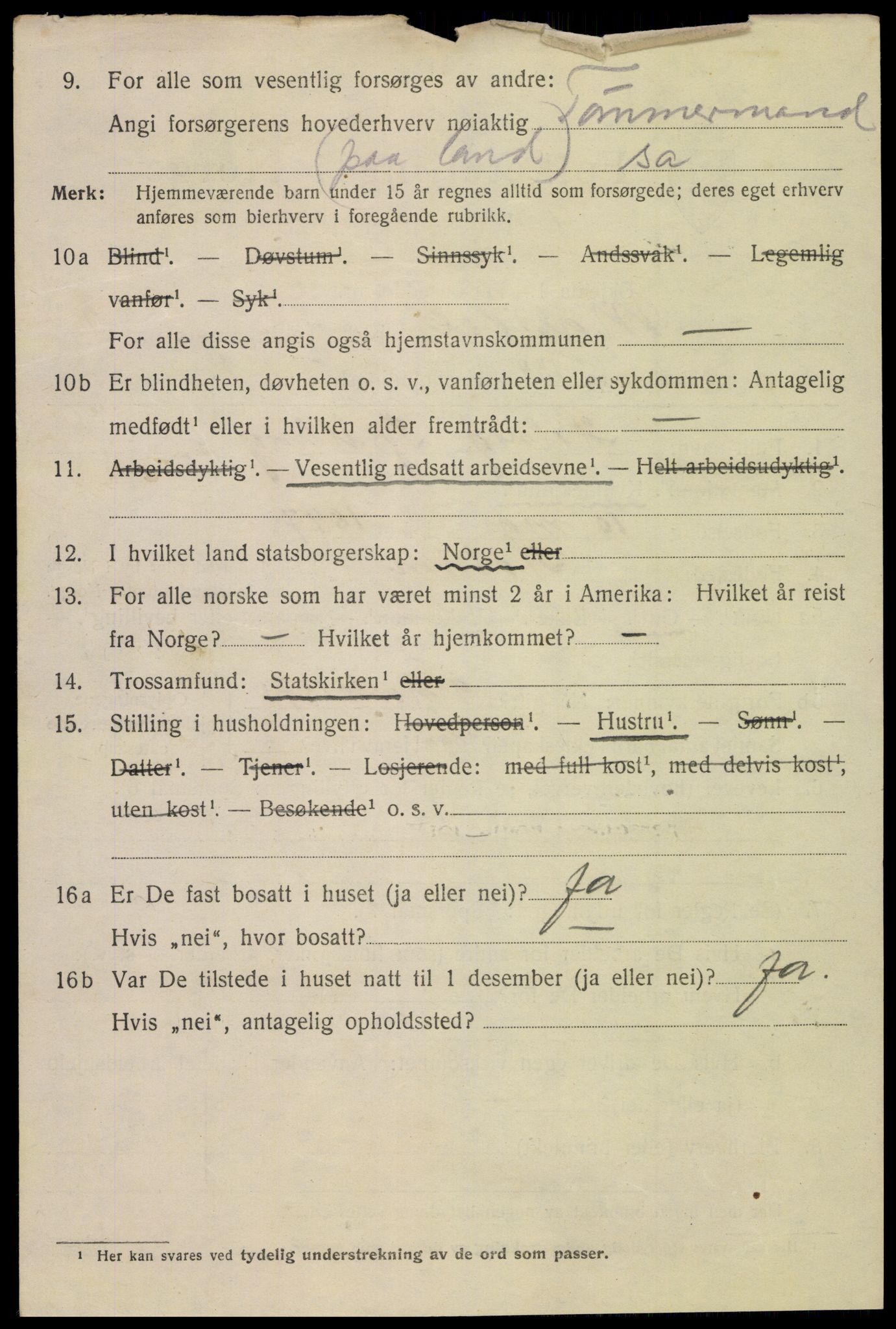 SAK, 1920 census for Mandal, 1920, p. 7004