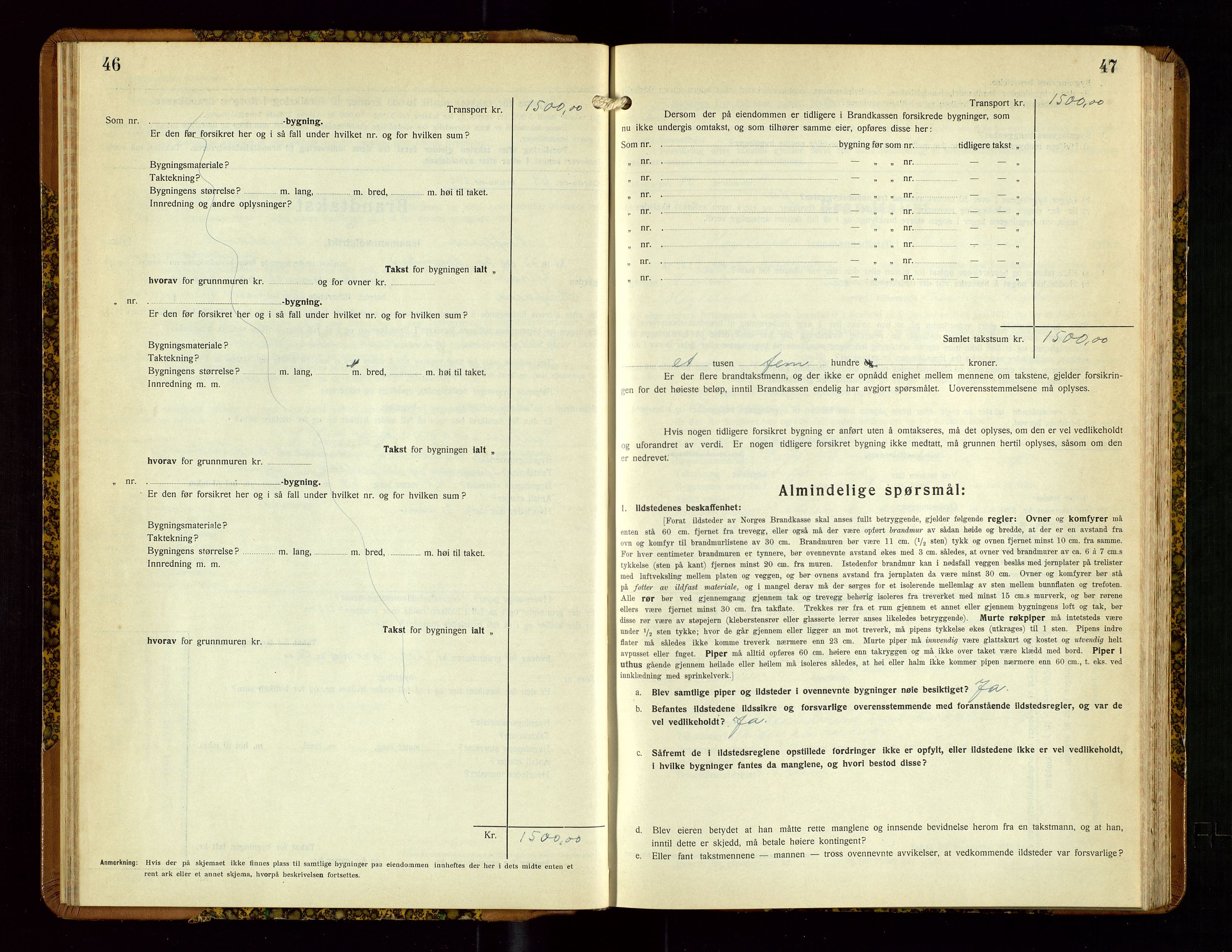 Høyland/Sandnes lensmannskontor, AV/SAST-A-100166/Gob/L0005: "Brandtakstprotokoll", 1933-1936, p. 46-47