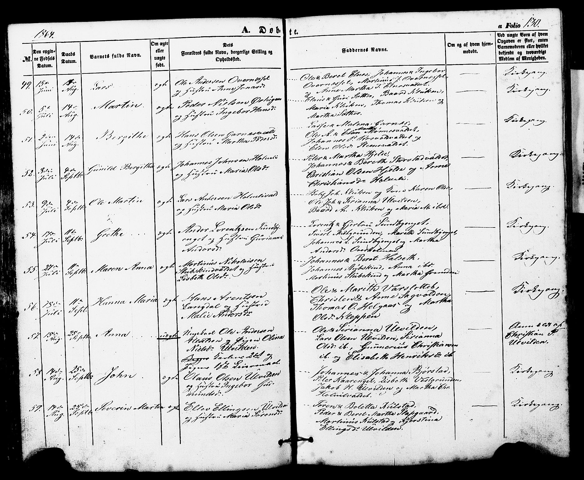 Ministerialprotokoller, klokkerbøker og fødselsregistre - Nord-Trøndelag, AV/SAT-A-1458/724/L0268: Parish register (copy) no. 724C04, 1846-1878, p. 130