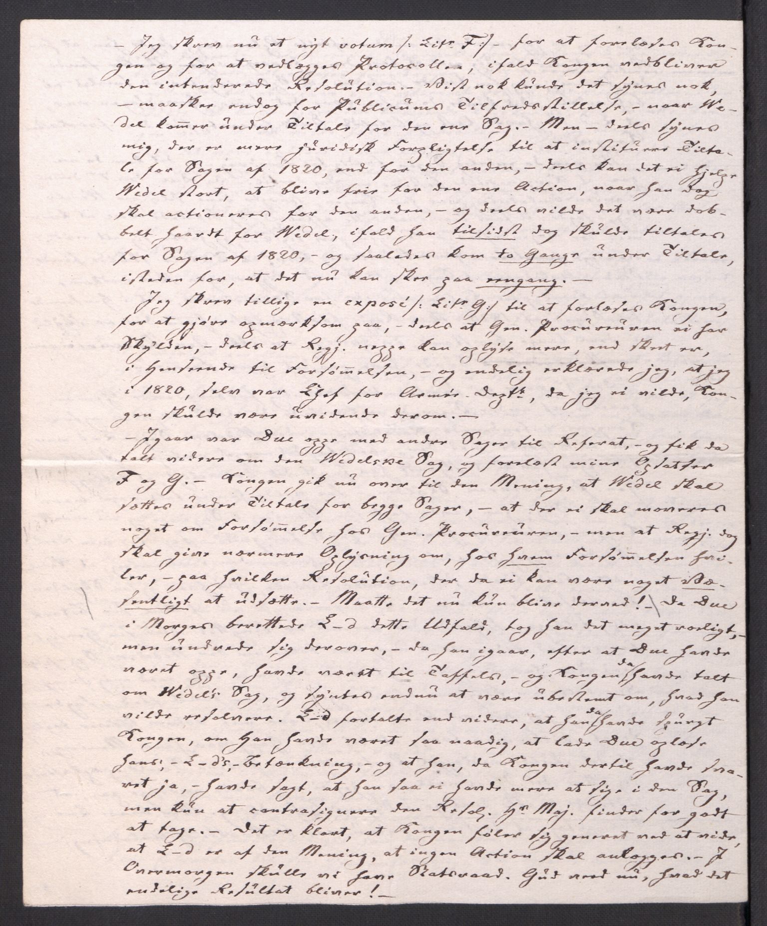 Motzfeldt-familien, AV/RA-PA-0234/D/L001b/0009: -- / "Til de trykte Optegnelser", 1821-1836