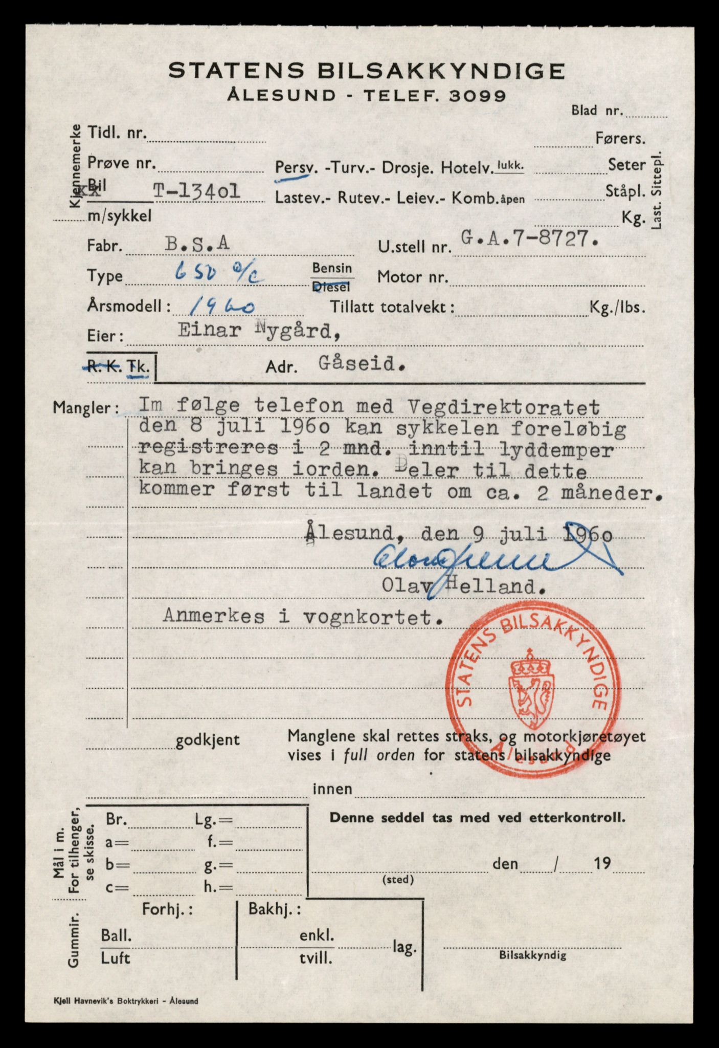 Møre og Romsdal vegkontor - Ålesund trafikkstasjon, AV/SAT-A-4099/F/Fe/L0039: Registreringskort for kjøretøy T 13361 - T 13530, 1927-1998, p. 699