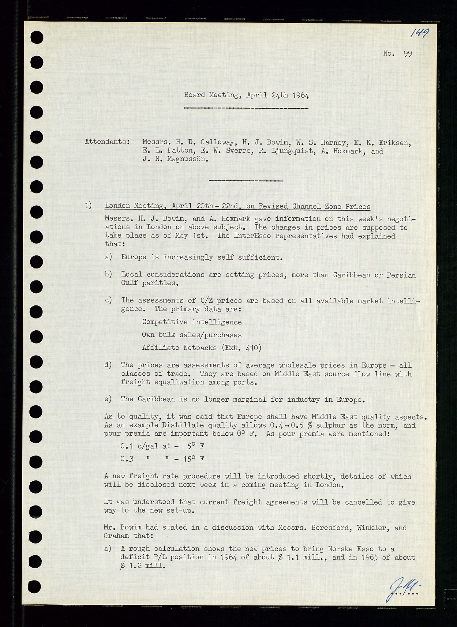 Pa 0982 - Esso Norge A/S, AV/SAST-A-100448/A/Aa/L0001/0004: Den administrerende direksjon Board minutes (styrereferater) / Den administrerende direksjon Board minutes (styrereferater), 1963-1964, p. 112