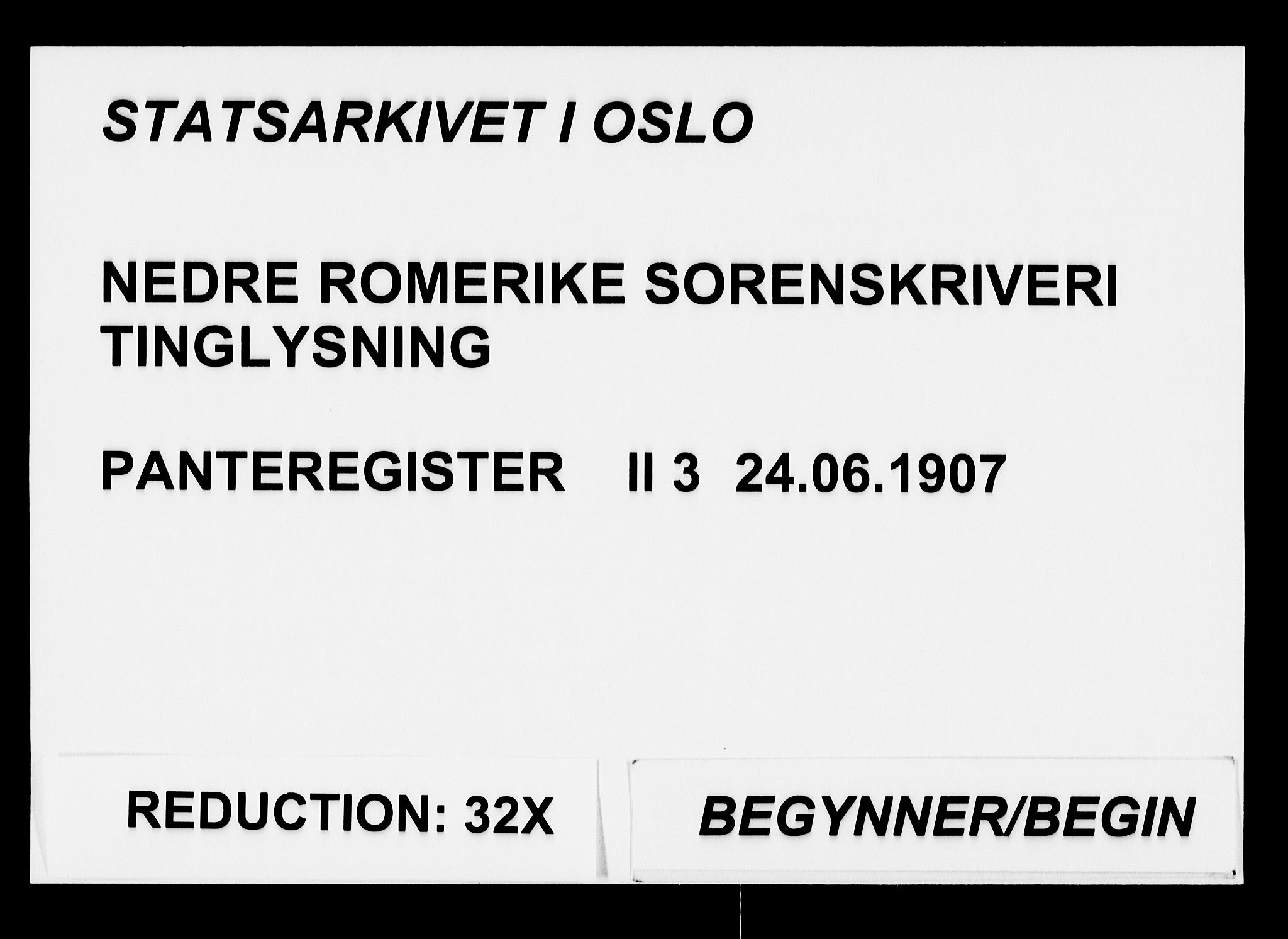 Nedre Romerike sorenskriveri, SAO/A-10469/G/Ga/Gab/L0003: Mortgage register no. II 3, 1907