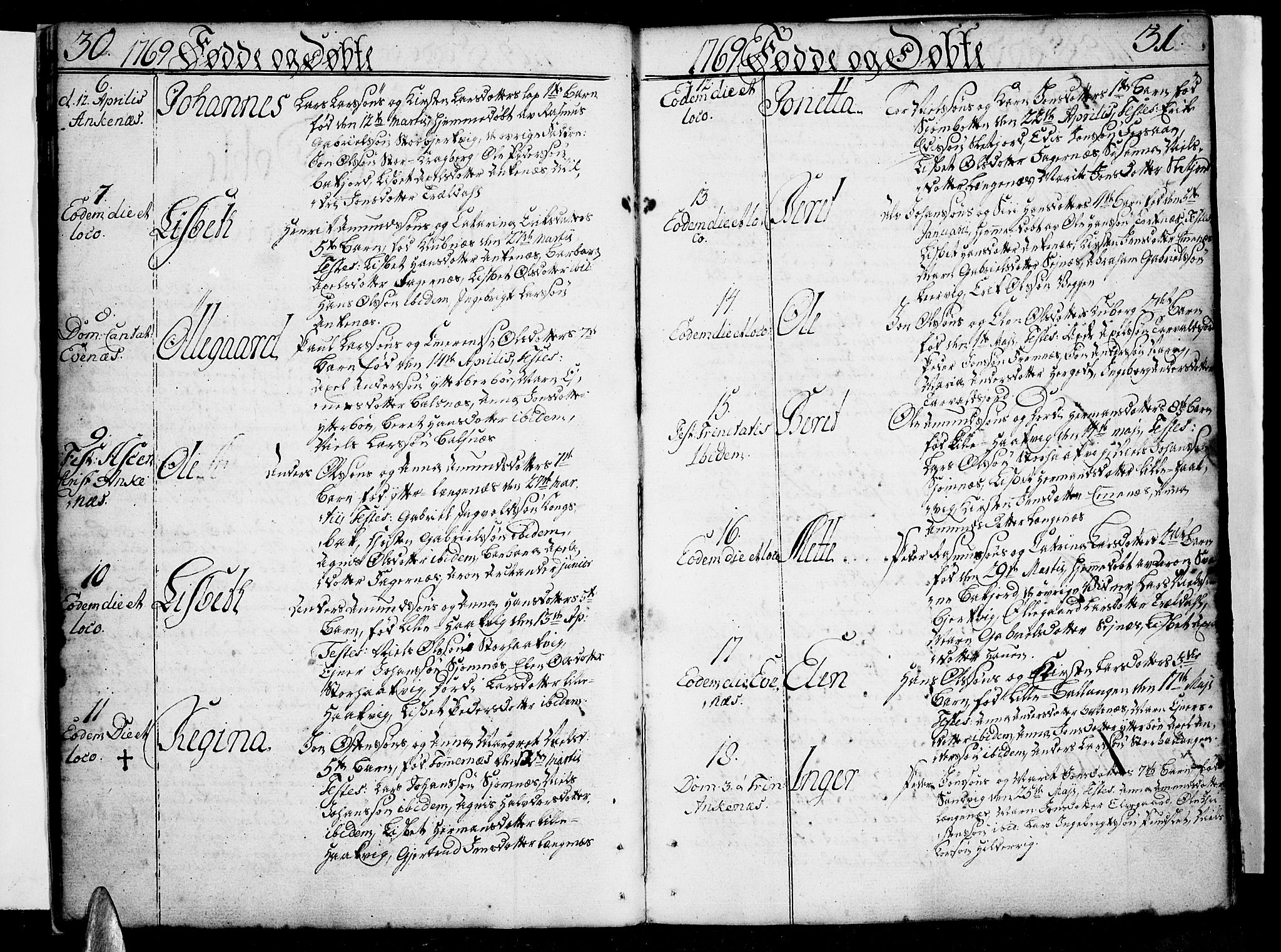 Ministerialprotokoller, klokkerbøker og fødselsregistre - Nordland, SAT/A-1459/863/L0892: Parish register (official) no. 863A04, 1765-1794, p. 30-31