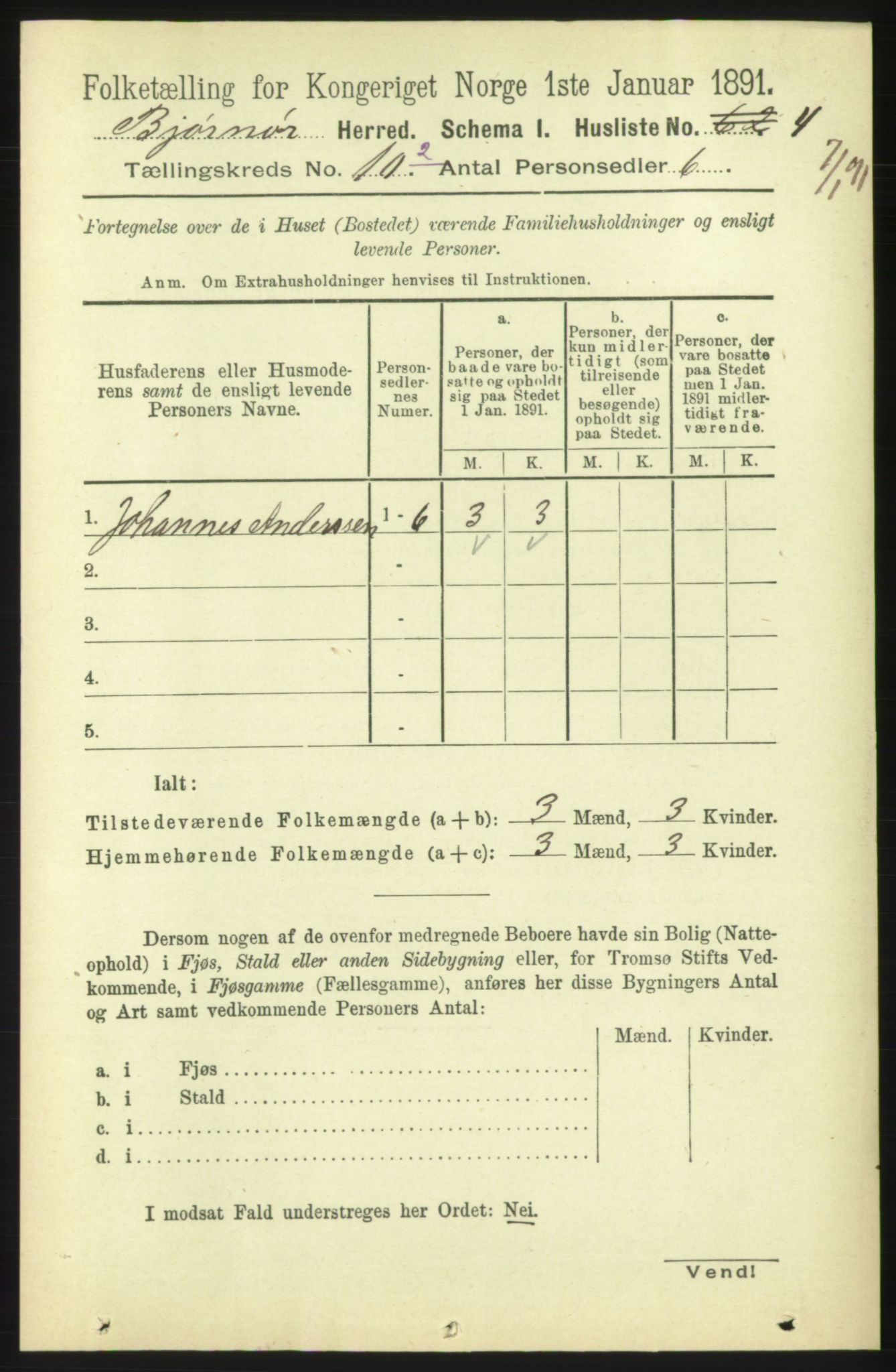 RA, 1891 census for 1632 Bjørnør, 1891, p. 4529