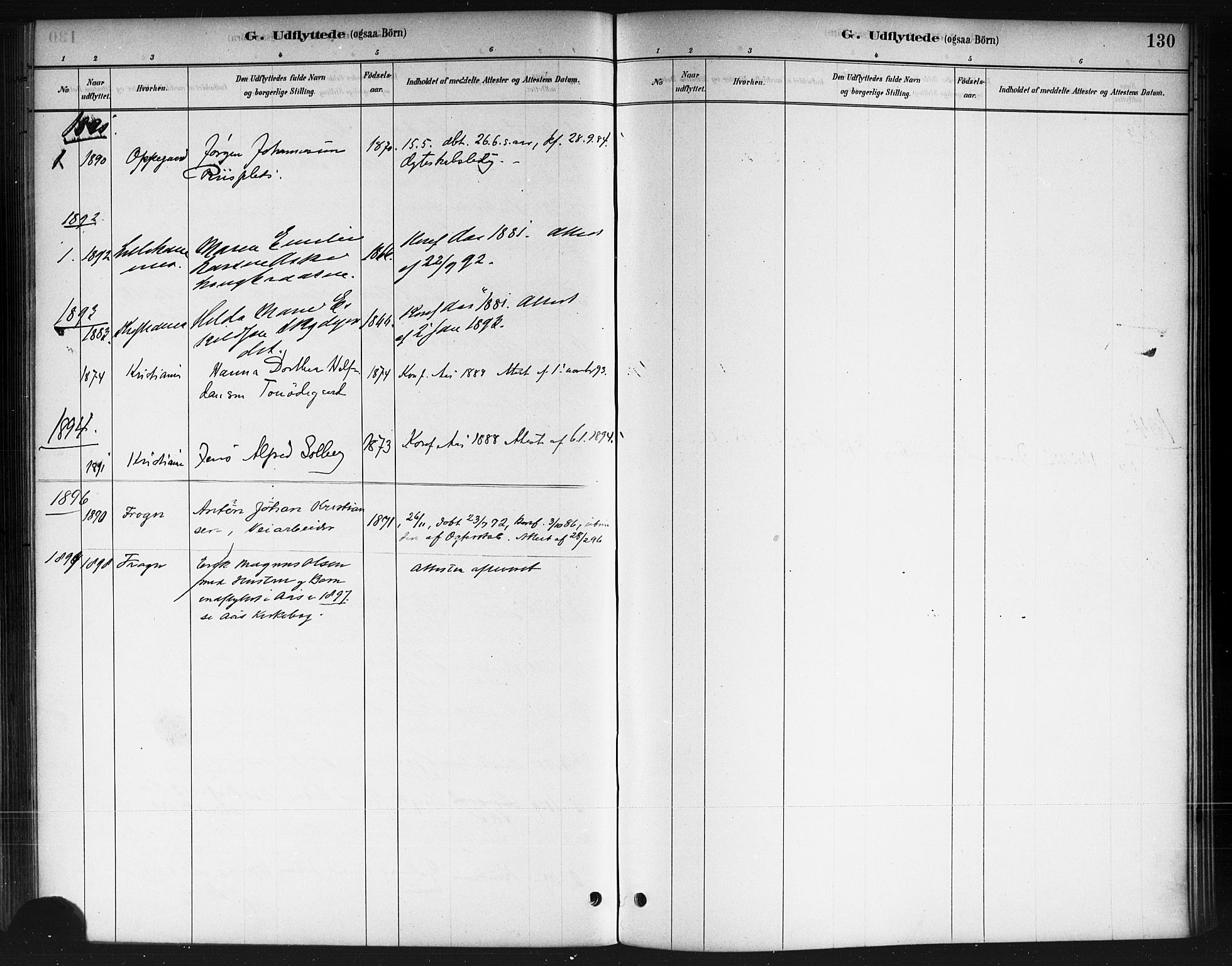 Ås prestekontor Kirkebøker, AV/SAO-A-10894/F/Fb/L0001: Parish register (official) no. II 1, 1881-1895, p. 130