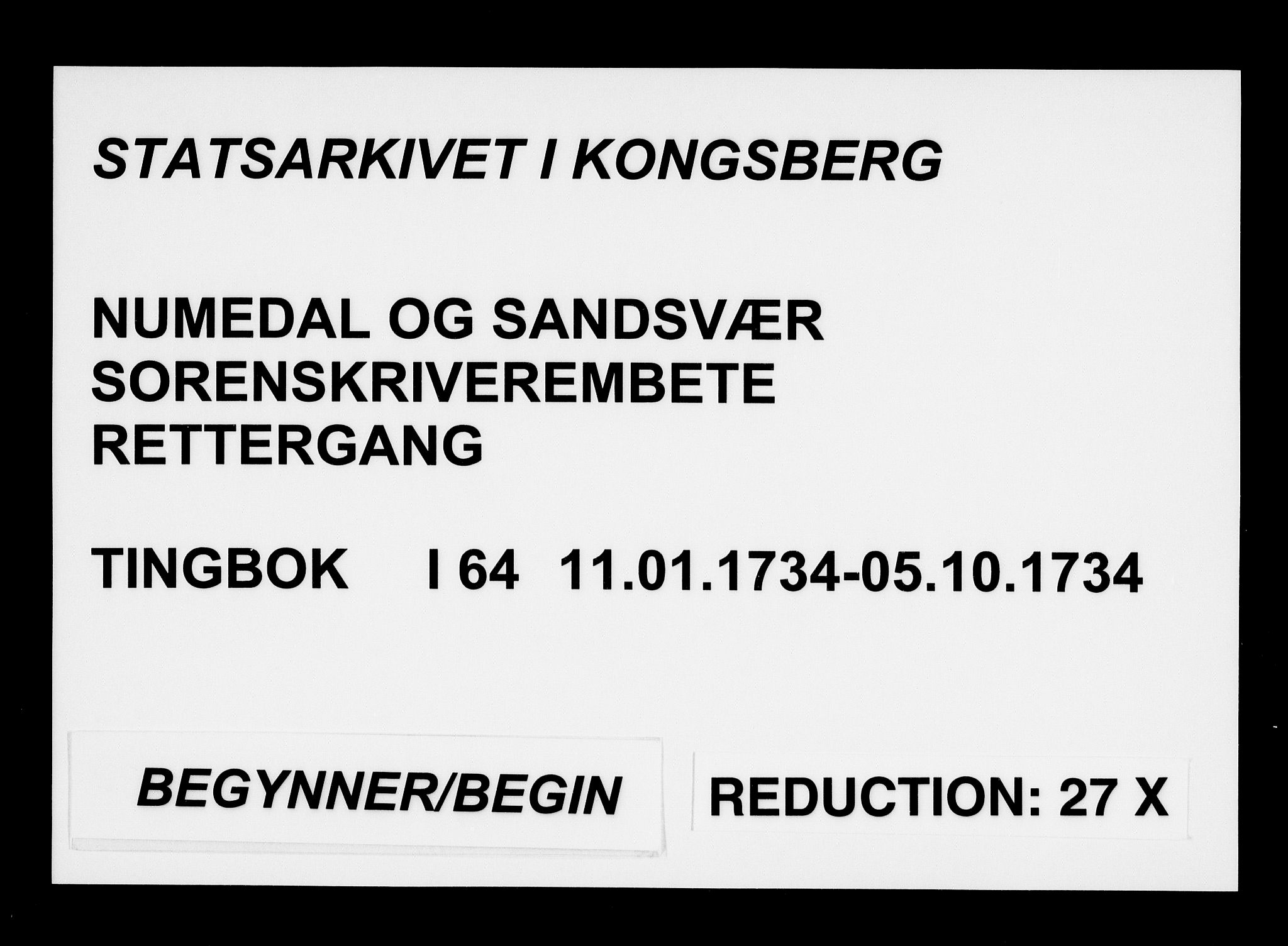 Numedal og Sandsvær sorenskriveri, SAKO/A-128/F/Fa/Faa/L0064: Tingbøker, 1734