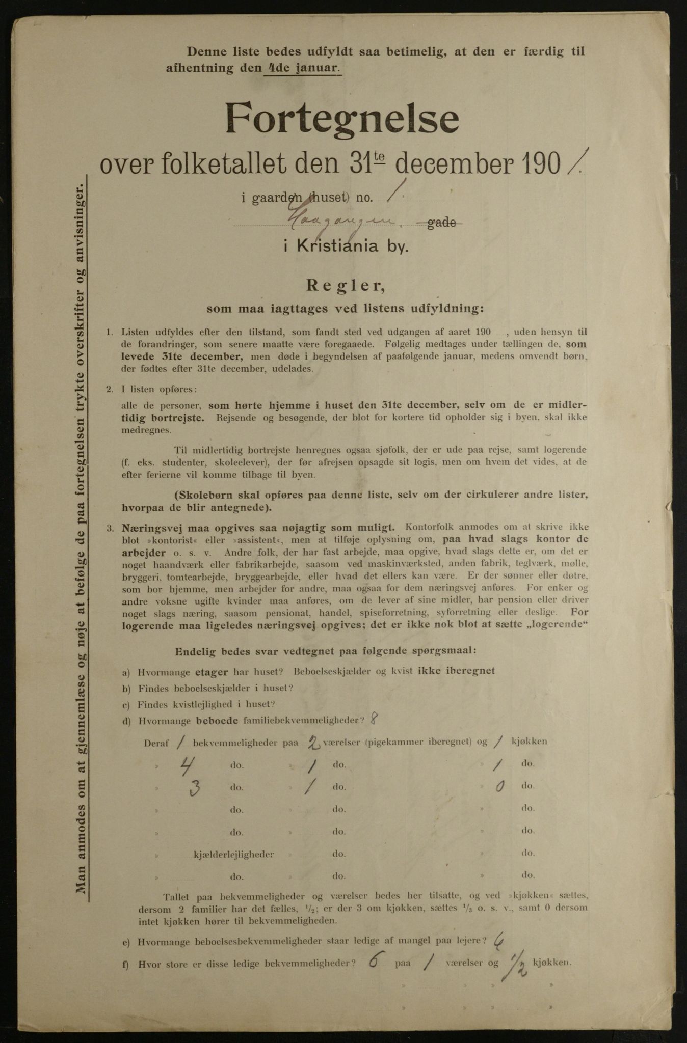 OBA, Municipal Census 1901 for Kristiania, 1901, p. 6735