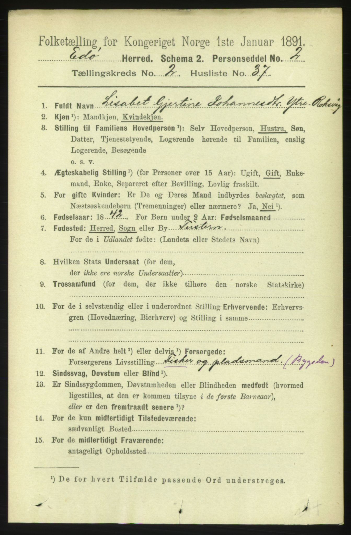 RA, 1891 census for 1573 Edøy, 1891, p. 608