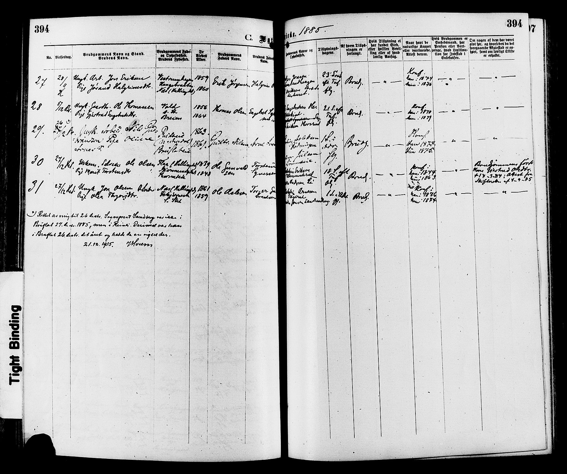 Sør-Aurdal prestekontor, SAH/PREST-128/H/Ha/Haa/L0008: Parish register (official) no. 8, 1877-1885, p. 394