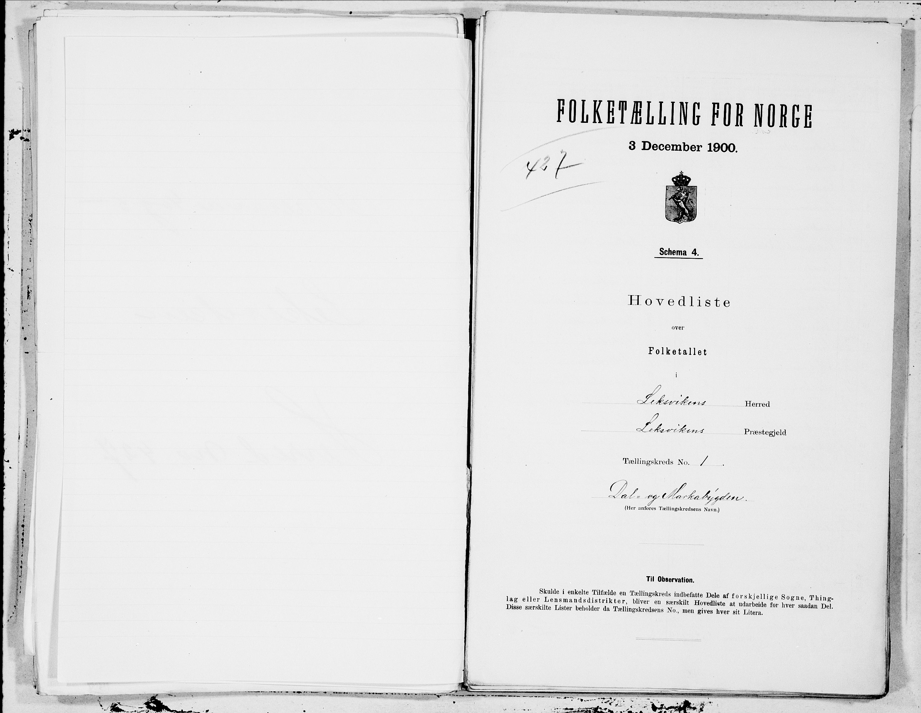 SAT, 1900 census for Leksvik, 1900, p. 2