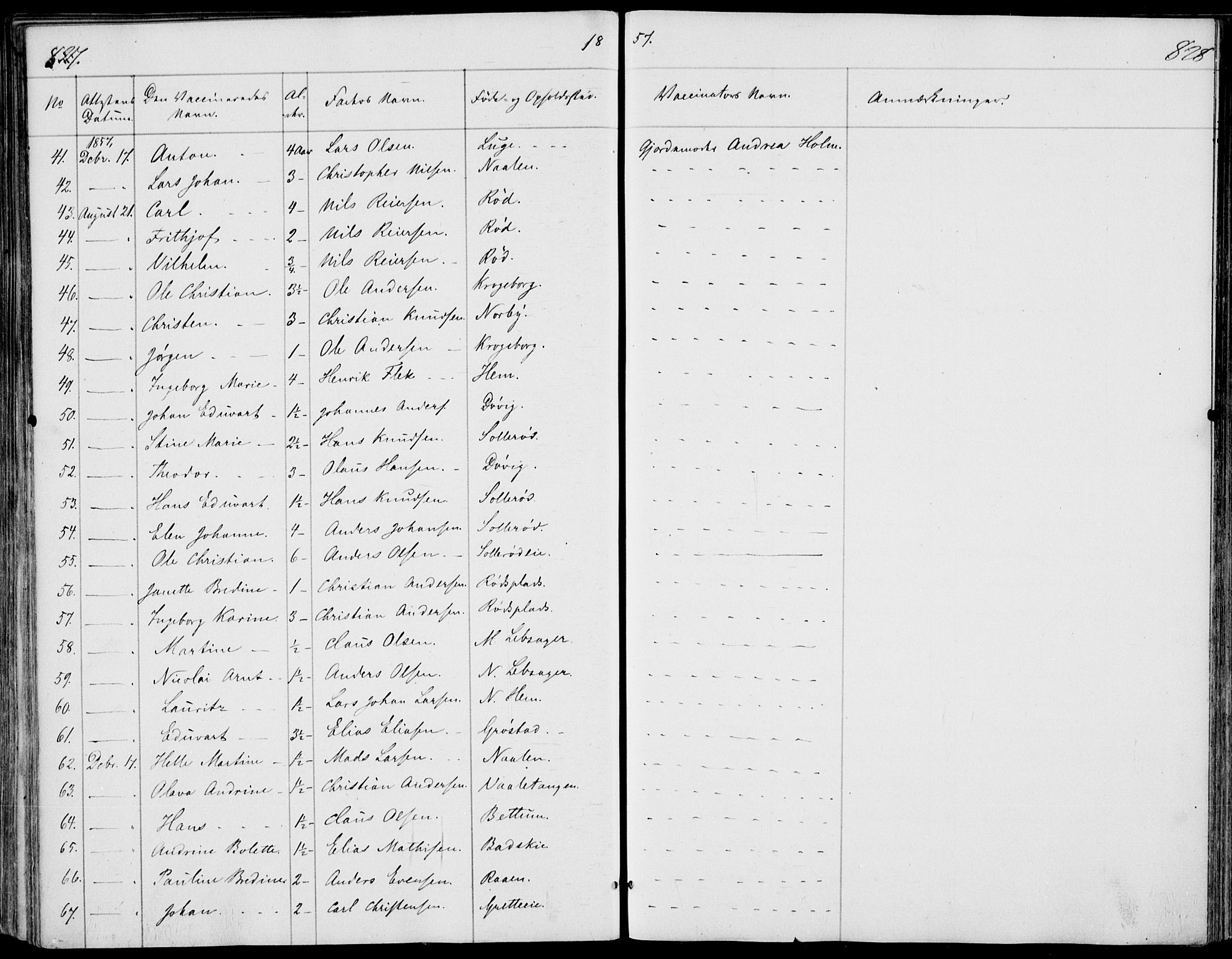 Våle kirkebøker, SAKO/A-334/F/Fa/L0009b: Parish register (official) no. I 9B, 1841-1860, p. 827-828