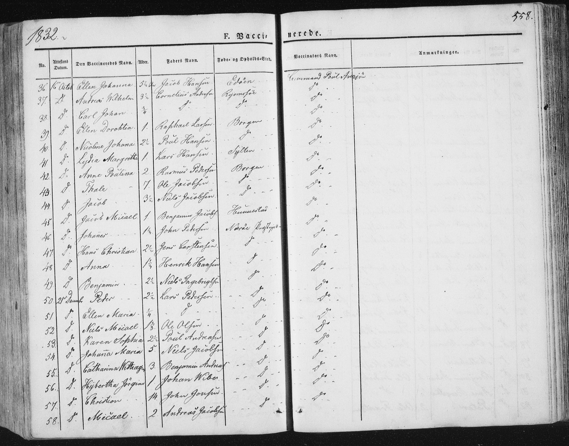 Ministerialprotokoller, klokkerbøker og fødselsregistre - Nord-Trøndelag, SAT/A-1458/784/L0669: Parish register (official) no. 784A04, 1829-1859, p. 558