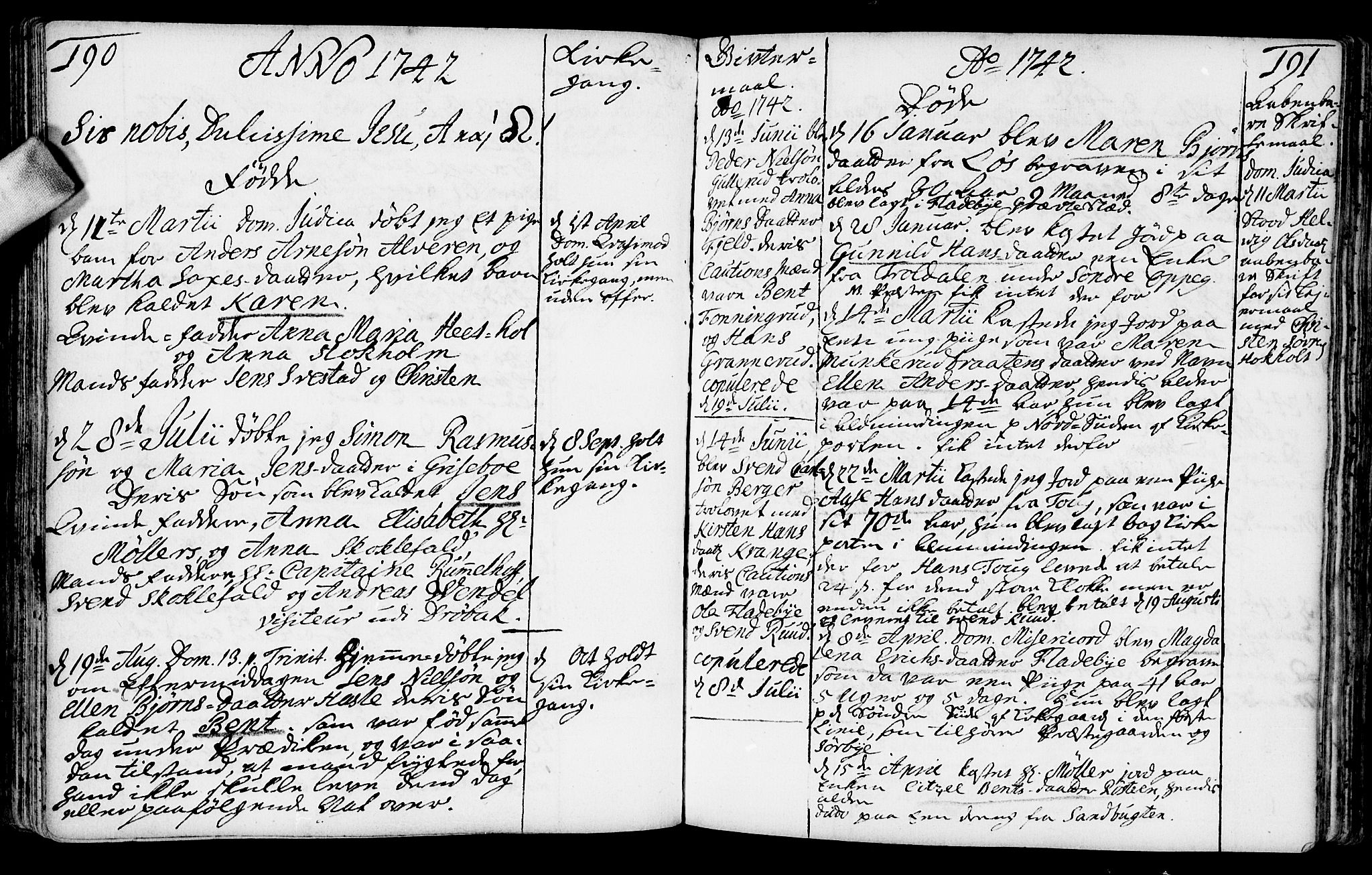 Nesodden prestekontor Kirkebøker, AV/SAO-A-10013/F/Fa/L0001: Parish register (official) no. I 1, 1709-1750, p. 190-191