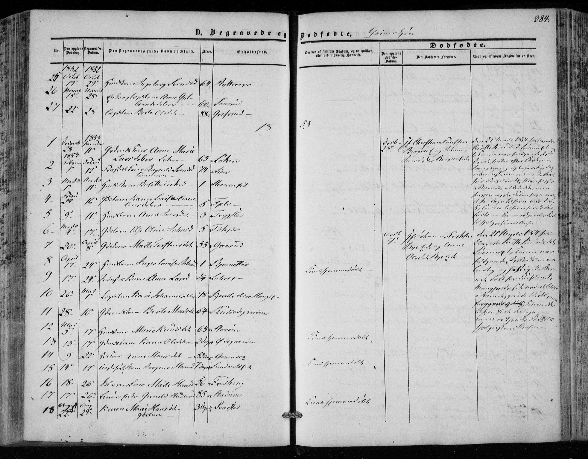 Hole kirkebøker, SAKO/A-228/F/Fa/L0006: Parish register (official) no. I 6, 1852-1872, p. 384