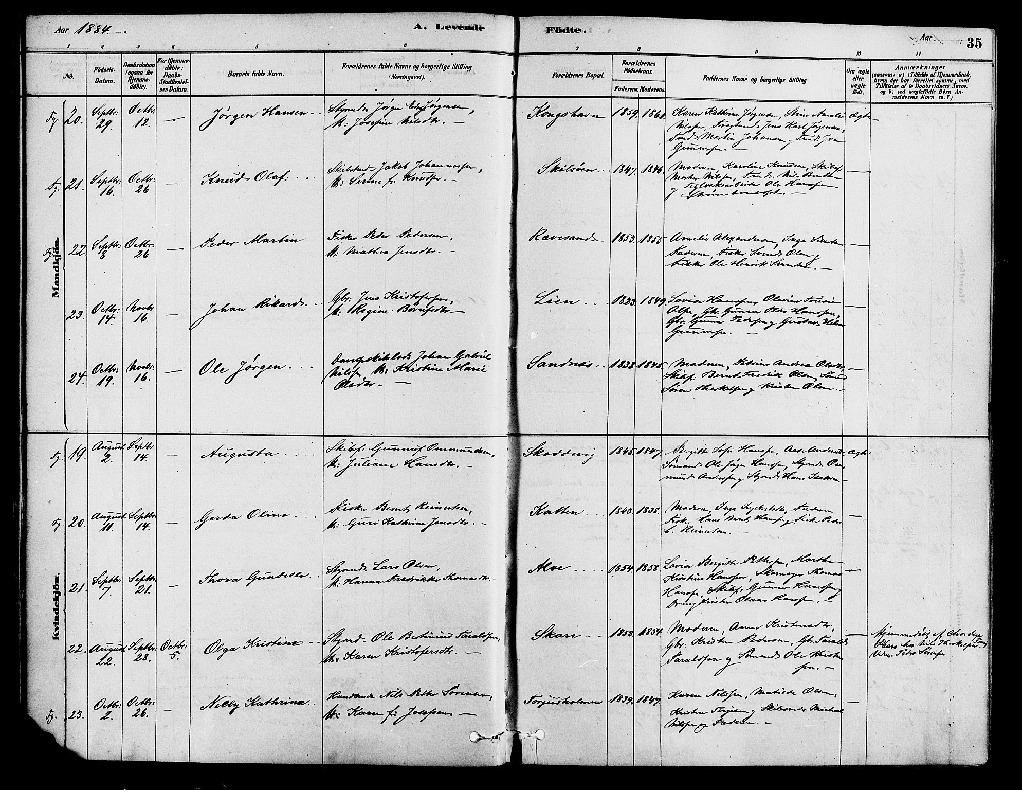 Tromøy sokneprestkontor, AV/SAK-1111-0041/F/Fa/L0009: Parish register (official) no. A 9, 1878-1896, p. 36