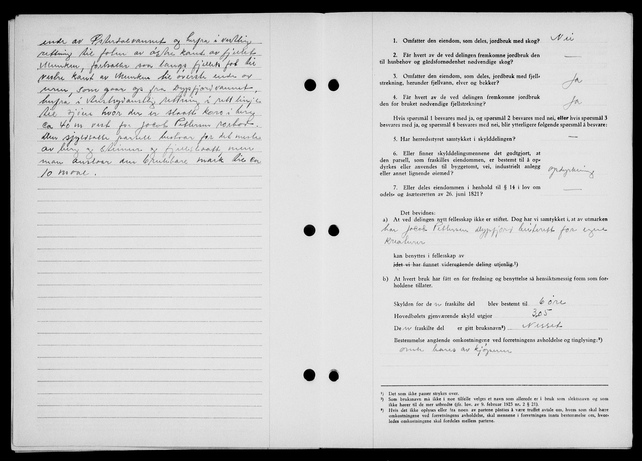 Lofoten sorenskriveri, AV/SAT-A-0017/1/2/2C/L0011a: Mortgage book no. 11a, 1943-1943, Diary no: : 925/1943