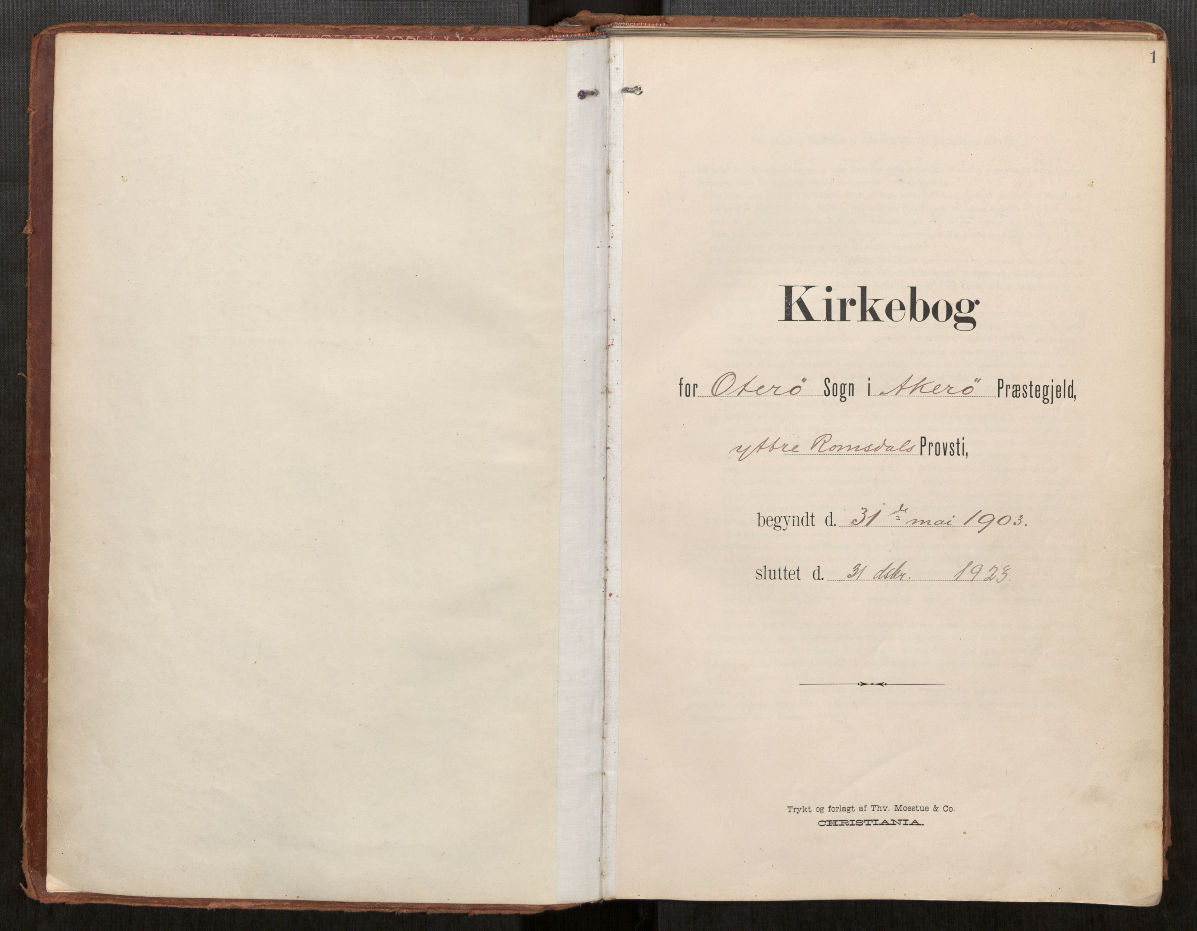 Ministerialprotokoller, klokkerbøker og fødselsregistre - Møre og Romsdal, AV/SAT-A-1454/563/L0740: Parish register (official) no. 563A02, 1903-1923, p. 1