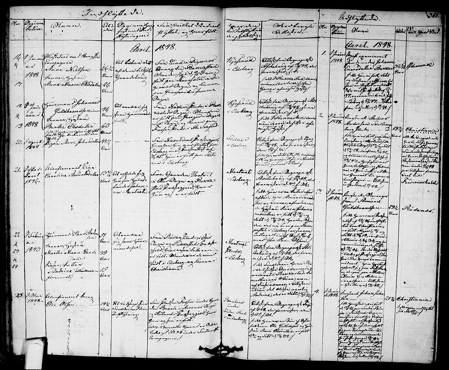 Eidsberg prestekontor Kirkebøker, SAO/A-10905/F/Fa/L0008: Parish register (official) no. I 8, 1832-1848, p. 361