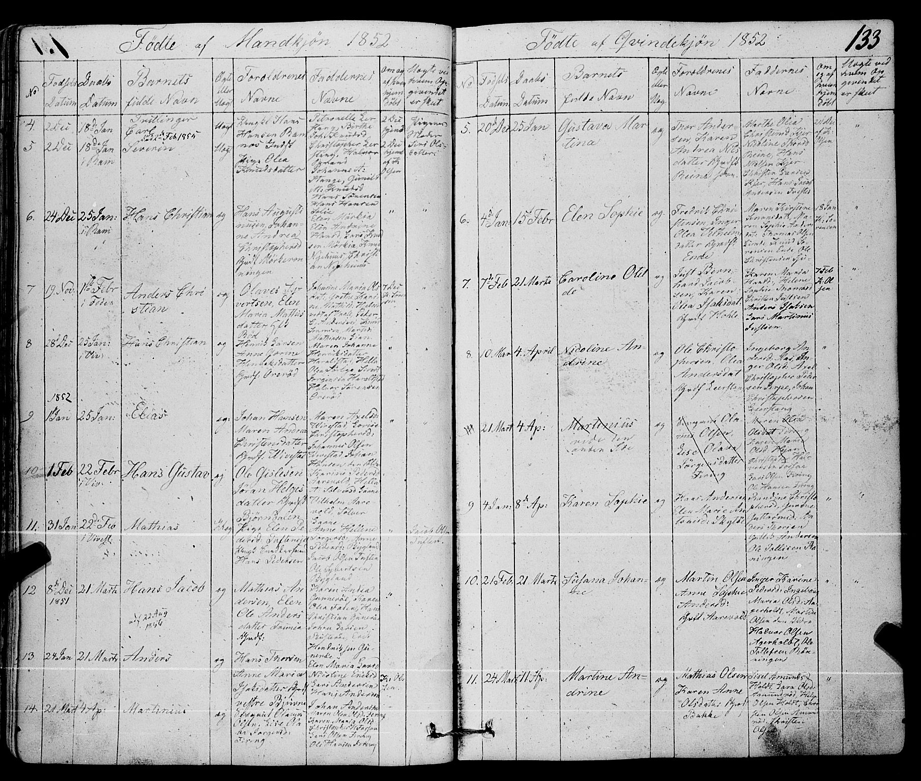 Ramnes kirkebøker, AV/SAKO-A-314/F/Fa/L0005: Parish register (official) no. I 5, 1841-1861, p. 132-133