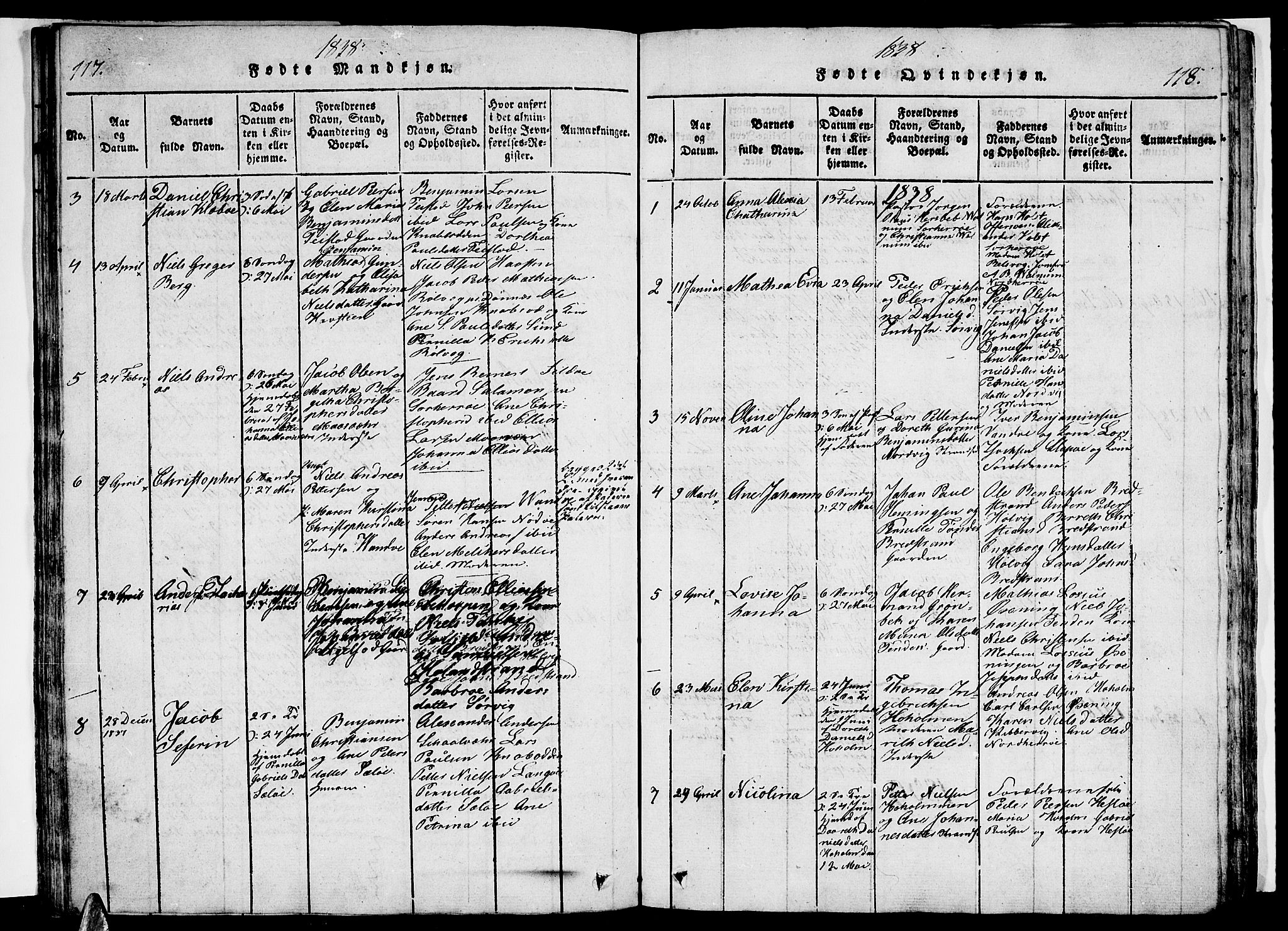 Ministerialprotokoller, klokkerbøker og fødselsregistre - Nordland, AV/SAT-A-1459/834/L0510: Parish register (copy) no. 834C01, 1820-1847, p. 117-118