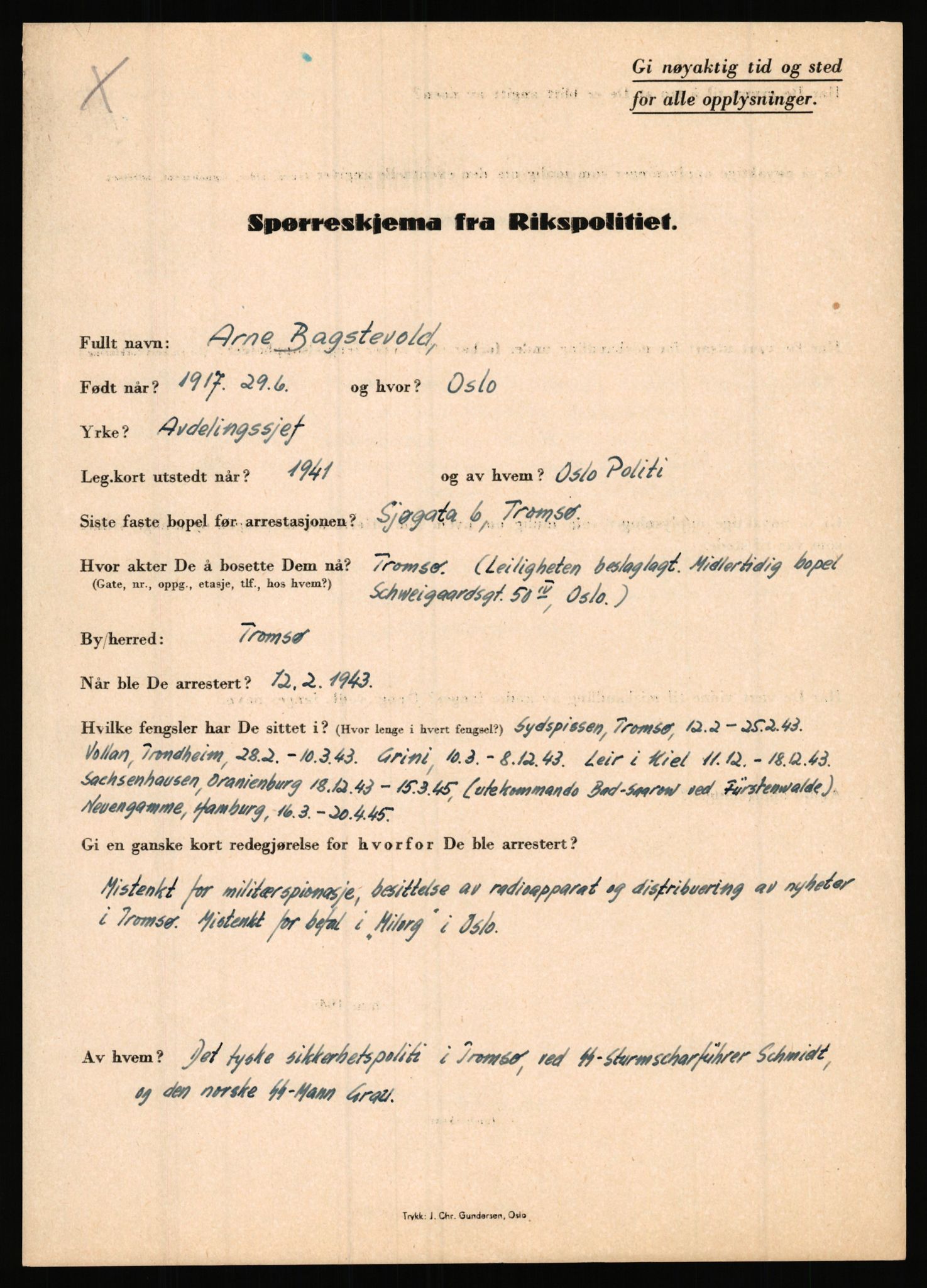 Rikspolitisjefen, AV/RA-S-1560/L/L0001: Abelseth, Rudolf - Berentsen, Odd, 1940-1945, p. 1059