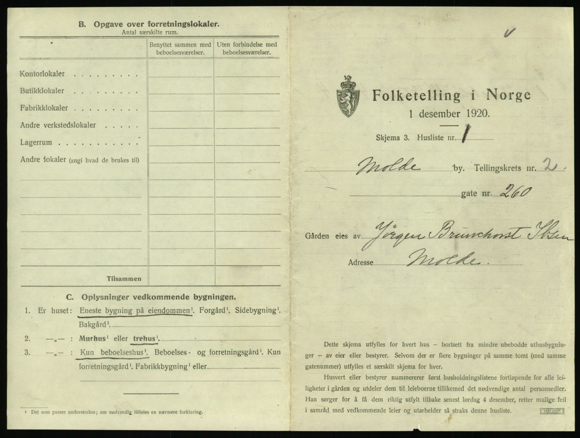 SAT, 1920 census for Molde, 1920, p. 125