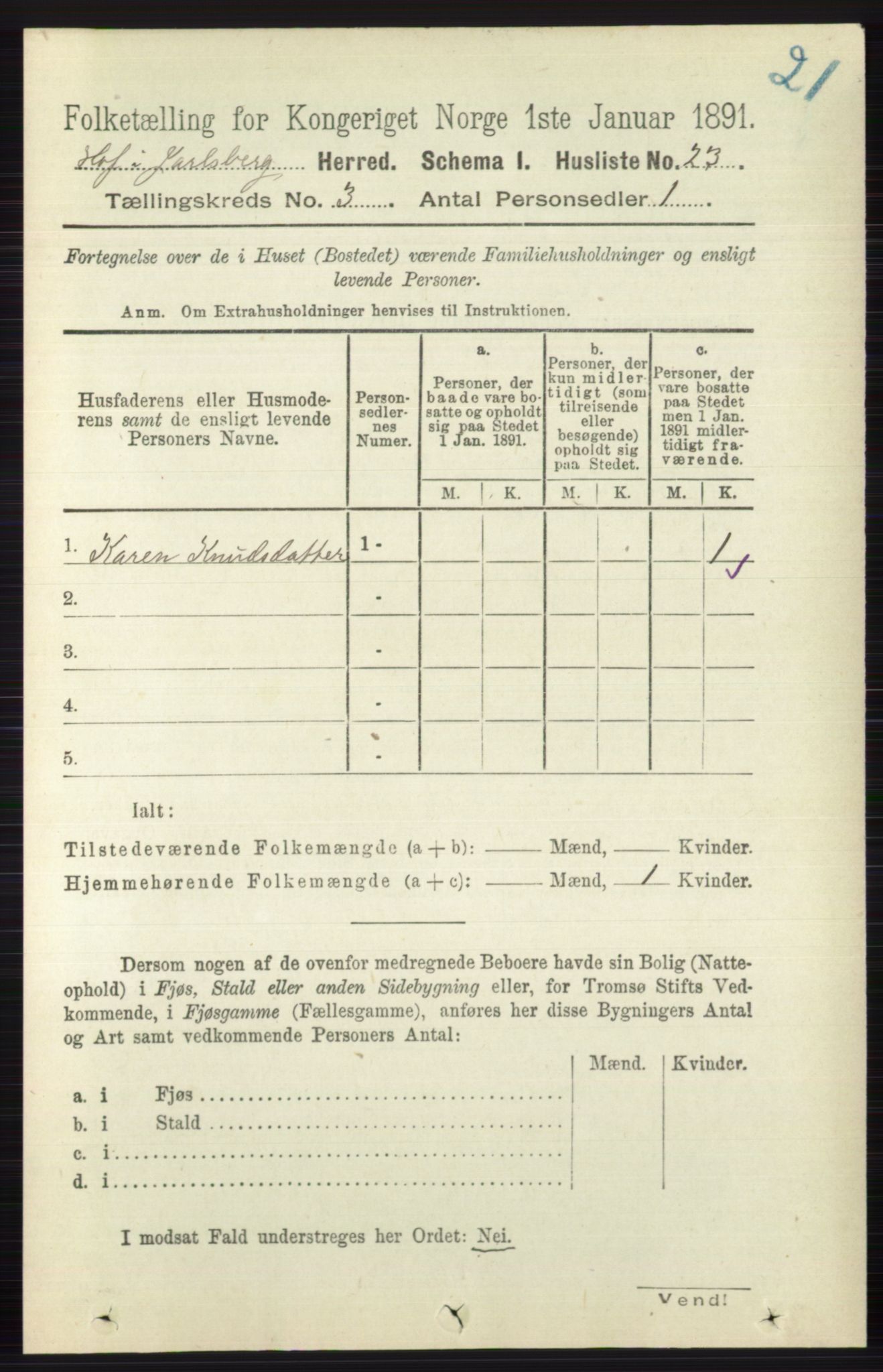 RA, 1891 census for 0714 Hof, 1891, p. 867