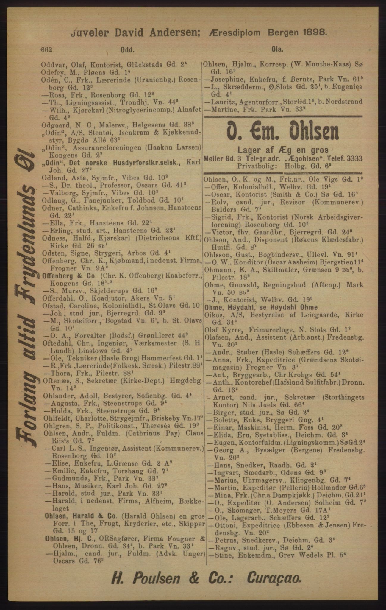 Kristiania/Oslo adressebok, PUBL/-, 1905, p. 662