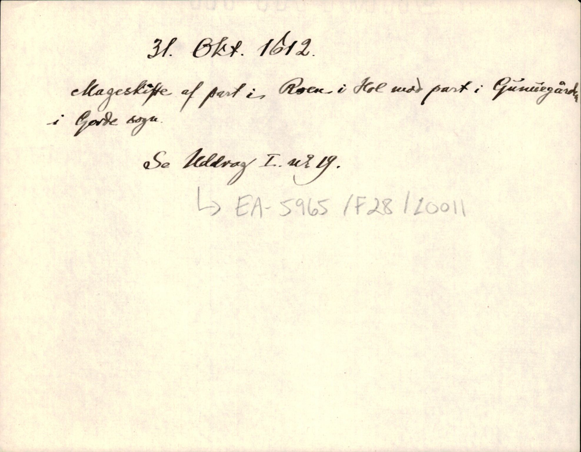 Riksarkivets diplomsamling, AV/RA-EA-5965/F35/F35d/L0002: Innlånte diplomer, seddelregister, 1592-1620, p. 603