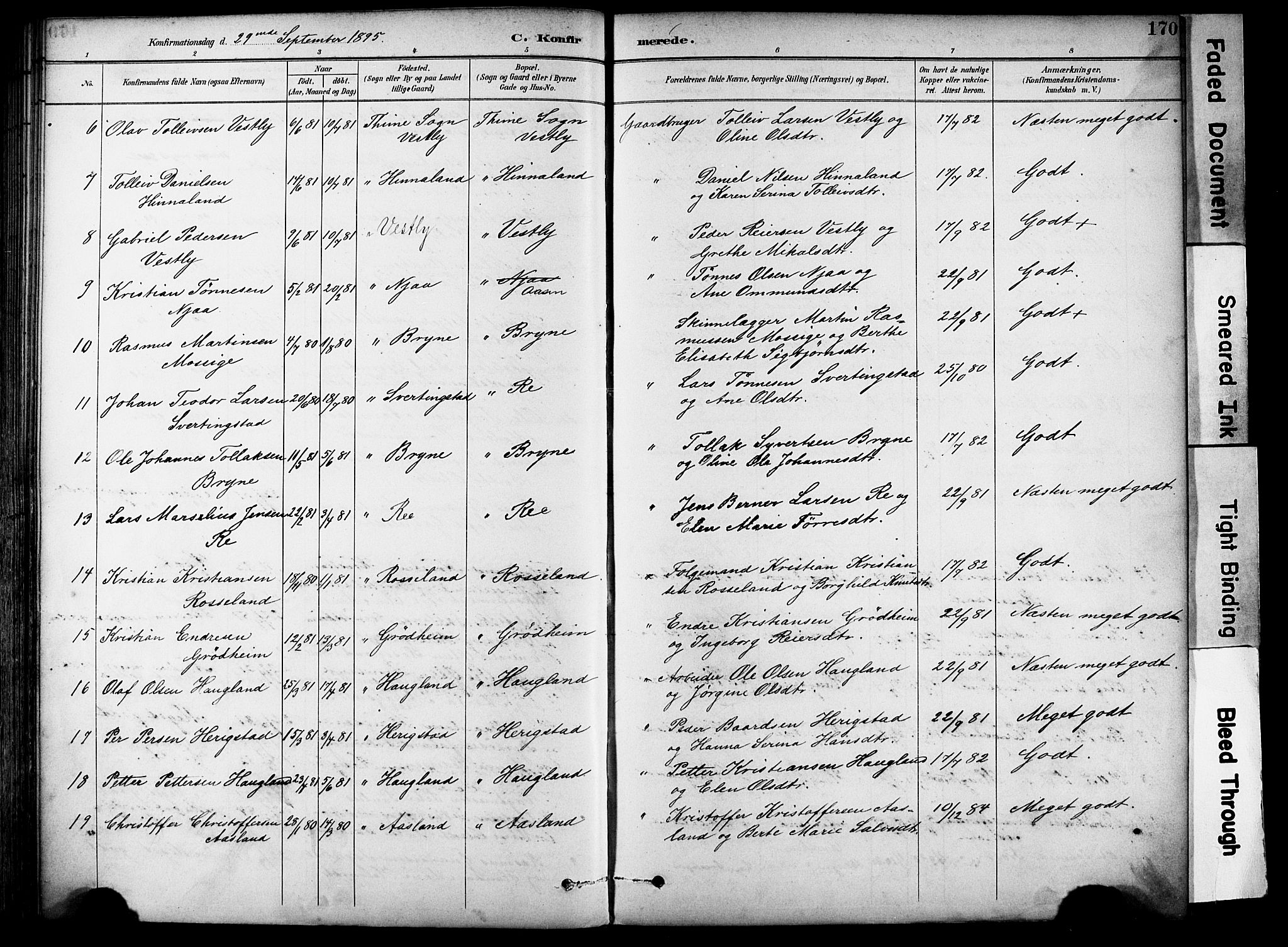 Lye sokneprestkontor, AV/SAST-A-101794/001/30BA/L0011: Parish register (official) no. A 9, 1893-1903, p. 170