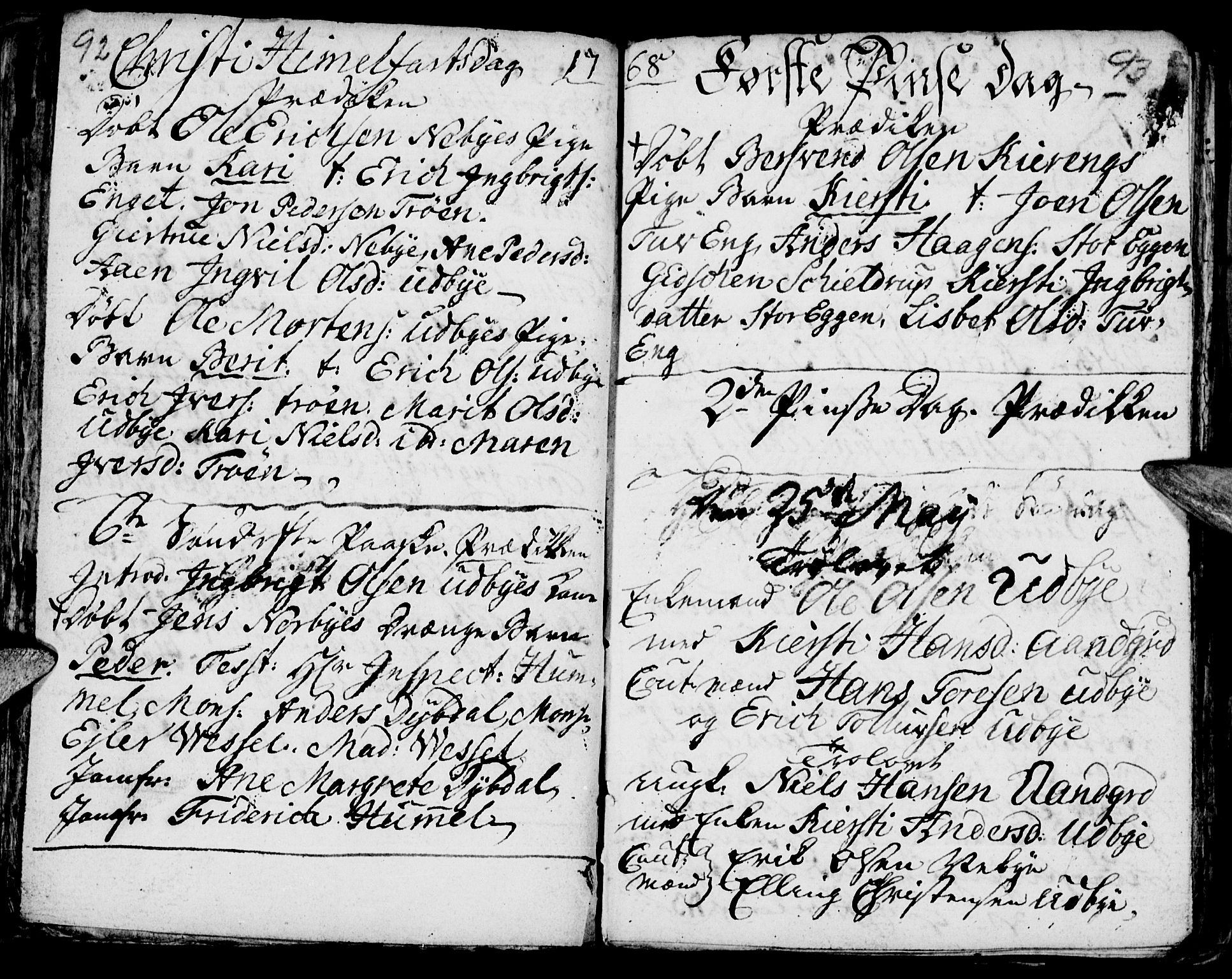 Tynset prestekontor, SAH/PREST-058/H/Ha/Haa/L0006: Parish register (official) no. 6, 1763-1779, p. 92-93
