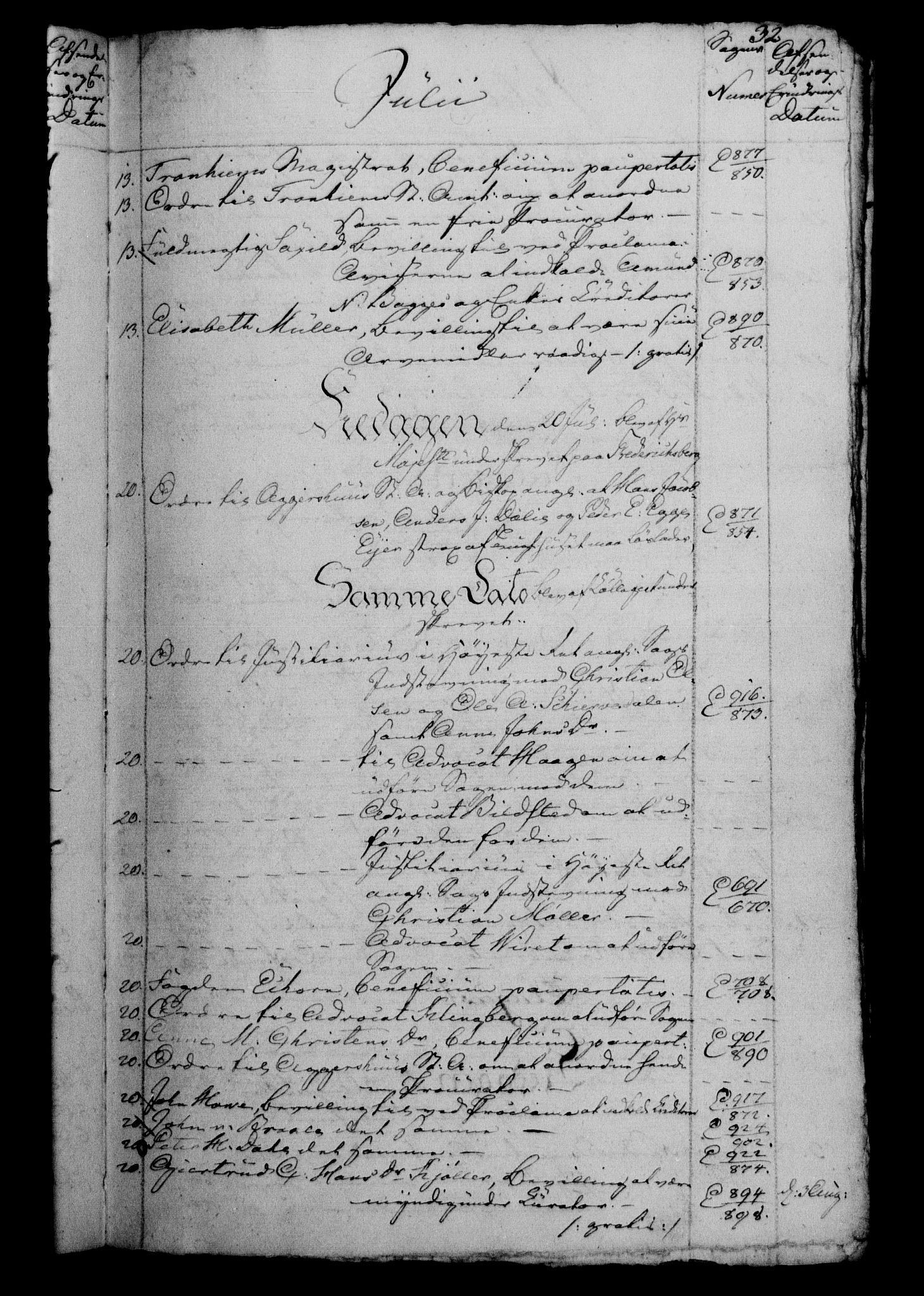 Danske Kanselli 1800-1814, RA/EA-3024/H/Hf/Hfb/Hfbc/L0005: Underskrivelsesbok m. register, 1804, p. 32