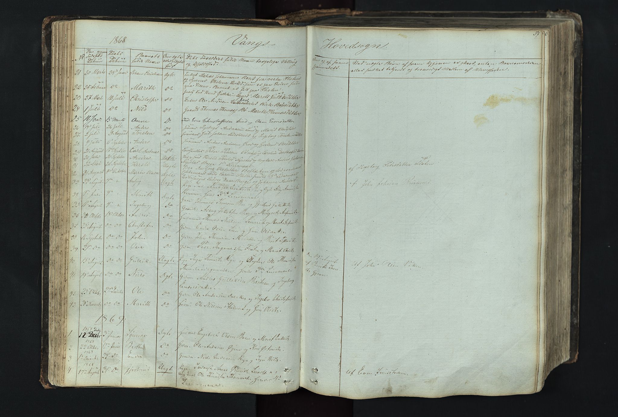 Vang prestekontor, Valdres, SAH/PREST-140/H/Hb/L0004: Parish register (copy) no. 4, 1835-1892, p. 57