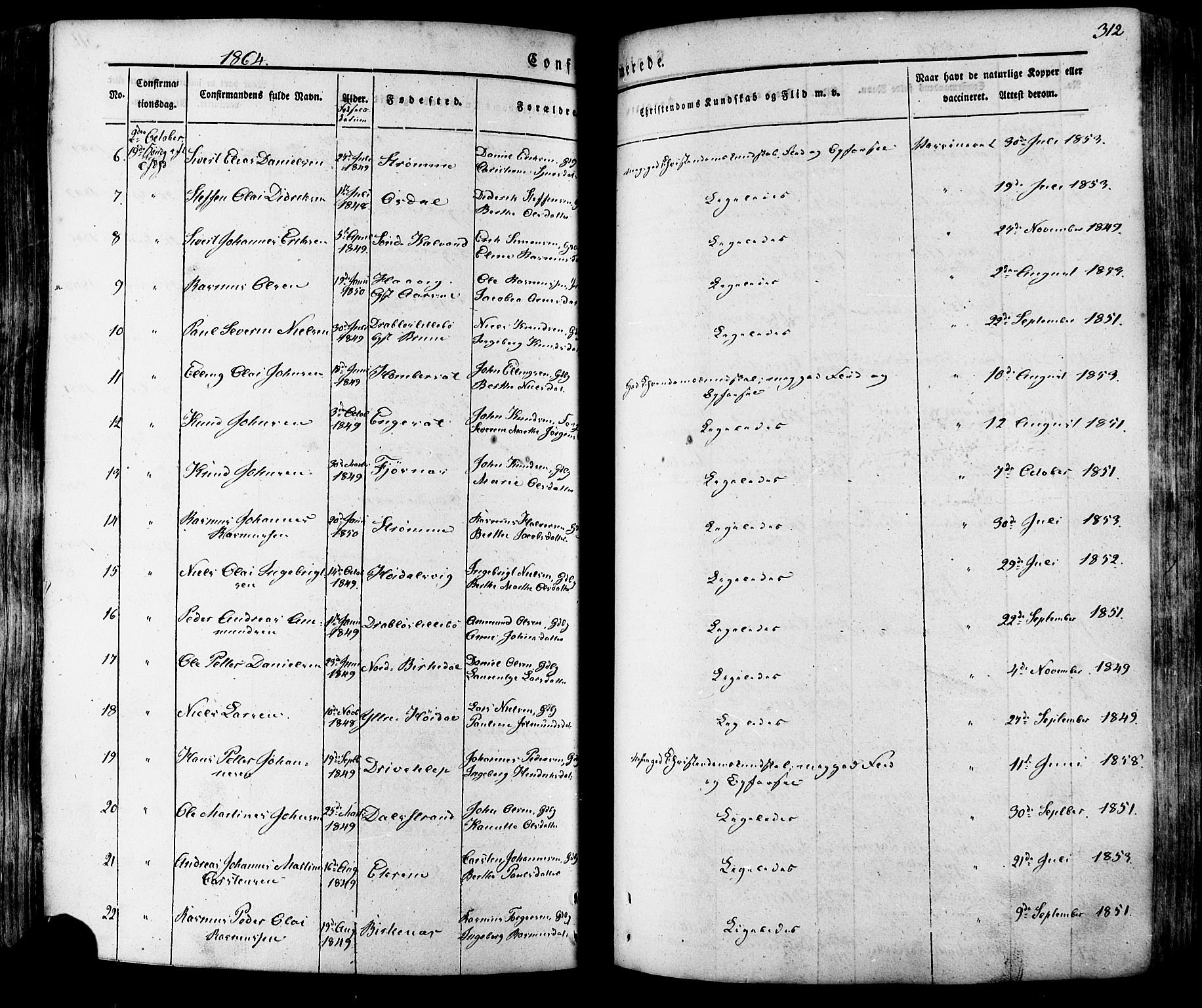 Ministerialprotokoller, klokkerbøker og fødselsregistre - Møre og Romsdal, SAT/A-1454/511/L0140: Parish register (official) no. 511A07, 1851-1878, p. 312