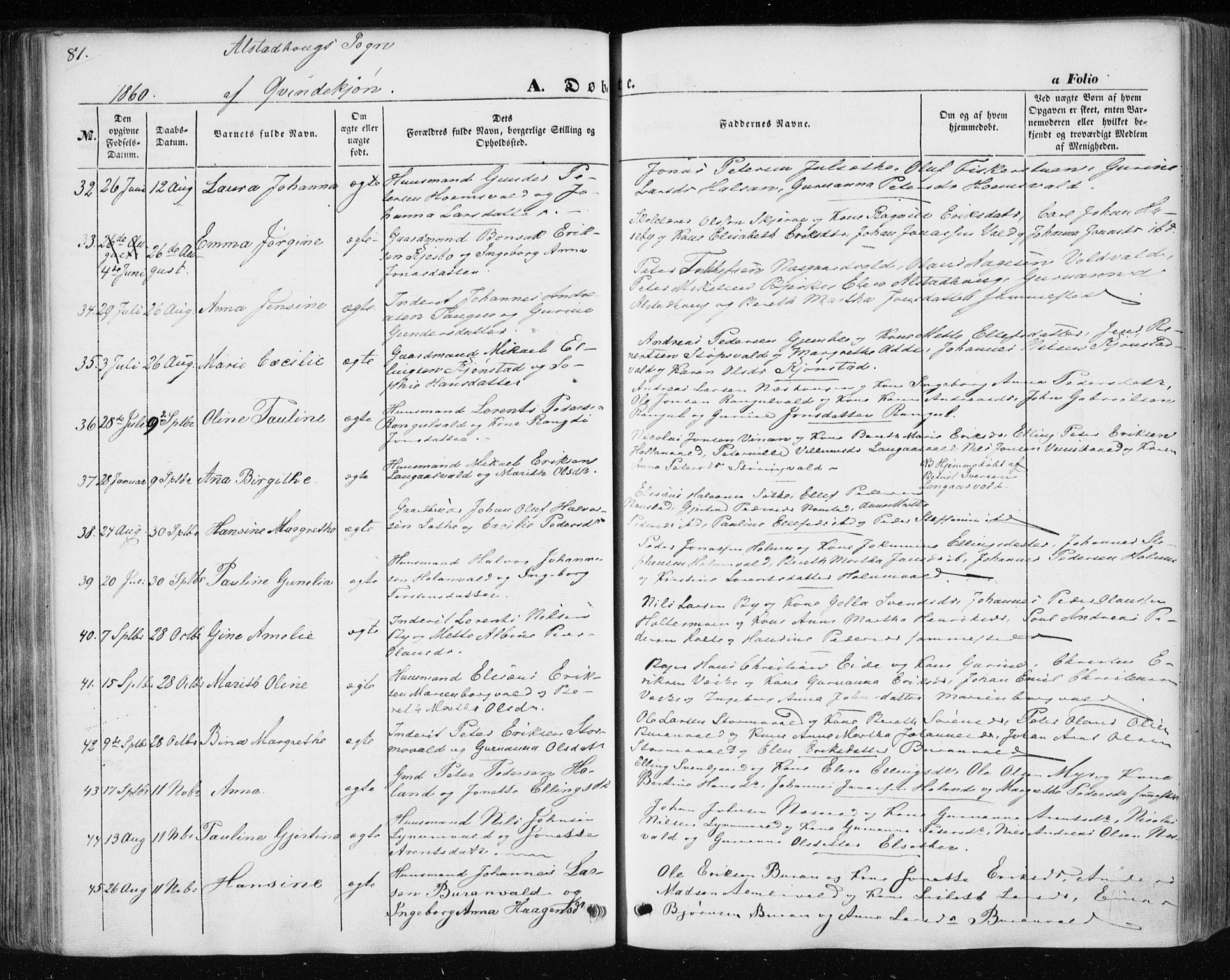 Ministerialprotokoller, klokkerbøker og fødselsregistre - Nord-Trøndelag, SAT/A-1458/717/L0154: Parish register (official) no. 717A07 /1, 1850-1862, p. 81
