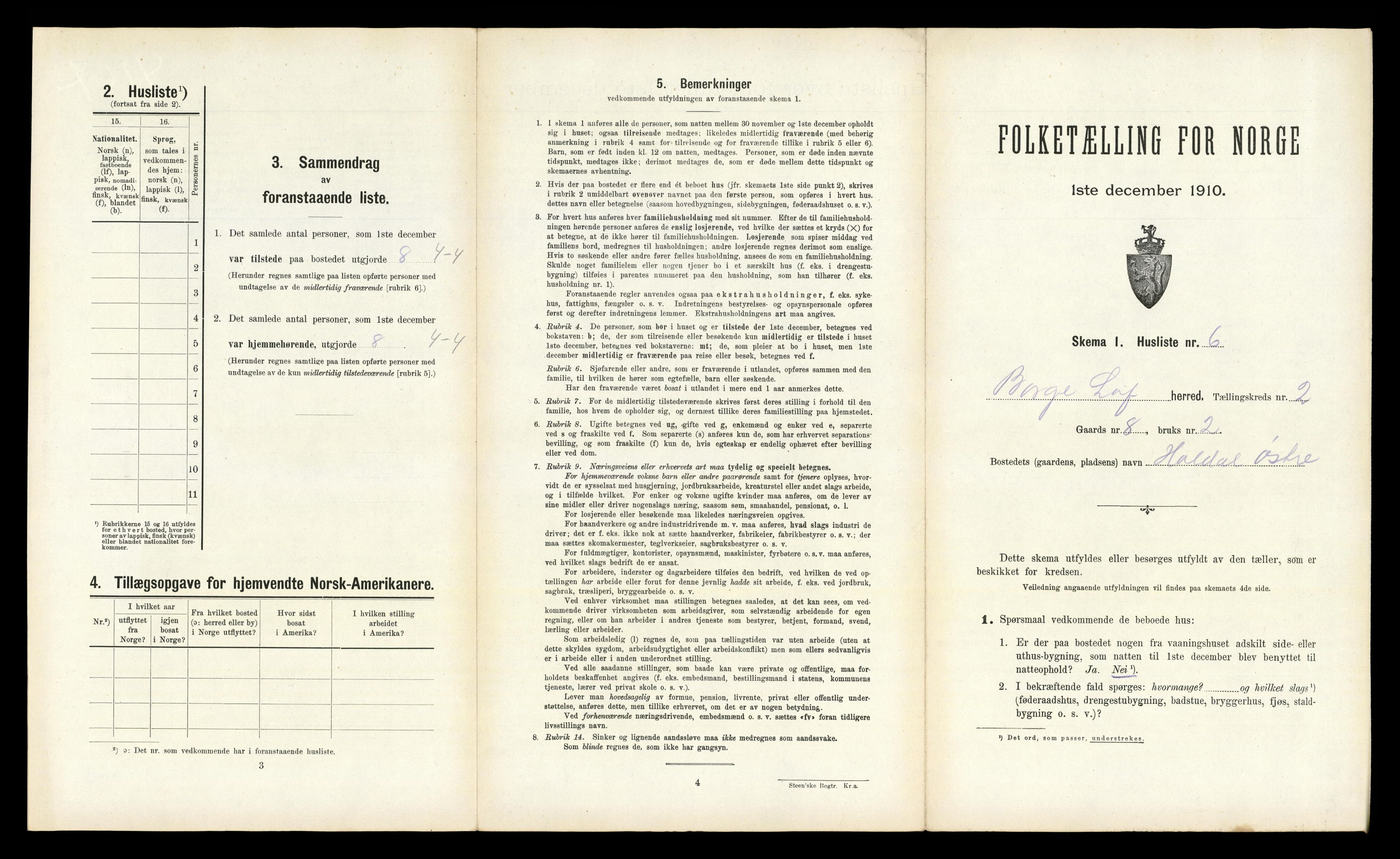 RA, 1910 census for Borge, 1910, p. 179