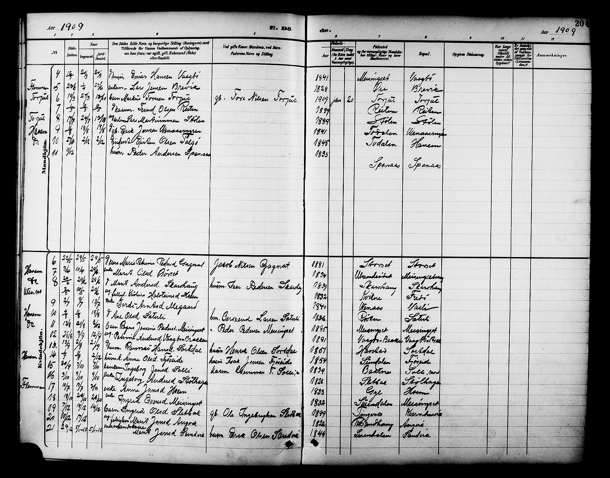 Ministerialprotokoller, klokkerbøker og fødselsregistre - Møre og Romsdal, AV/SAT-A-1454/586/L0992: Parish register (copy) no. 586C03, 1892-1909, p. 204