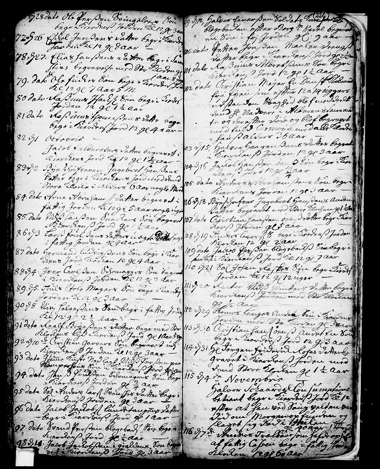 Skien kirkebøker, SAKO/A-302/F/Fa/L0002: Parish register (official) no. 2, 1716-1757, p. 226