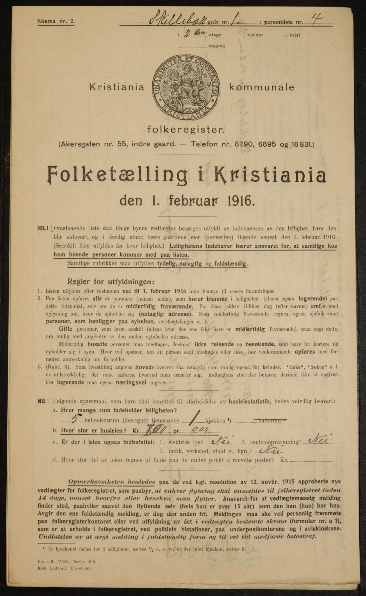 OBA, Municipal Census 1916 for Kristiania, 1916, p. 97893