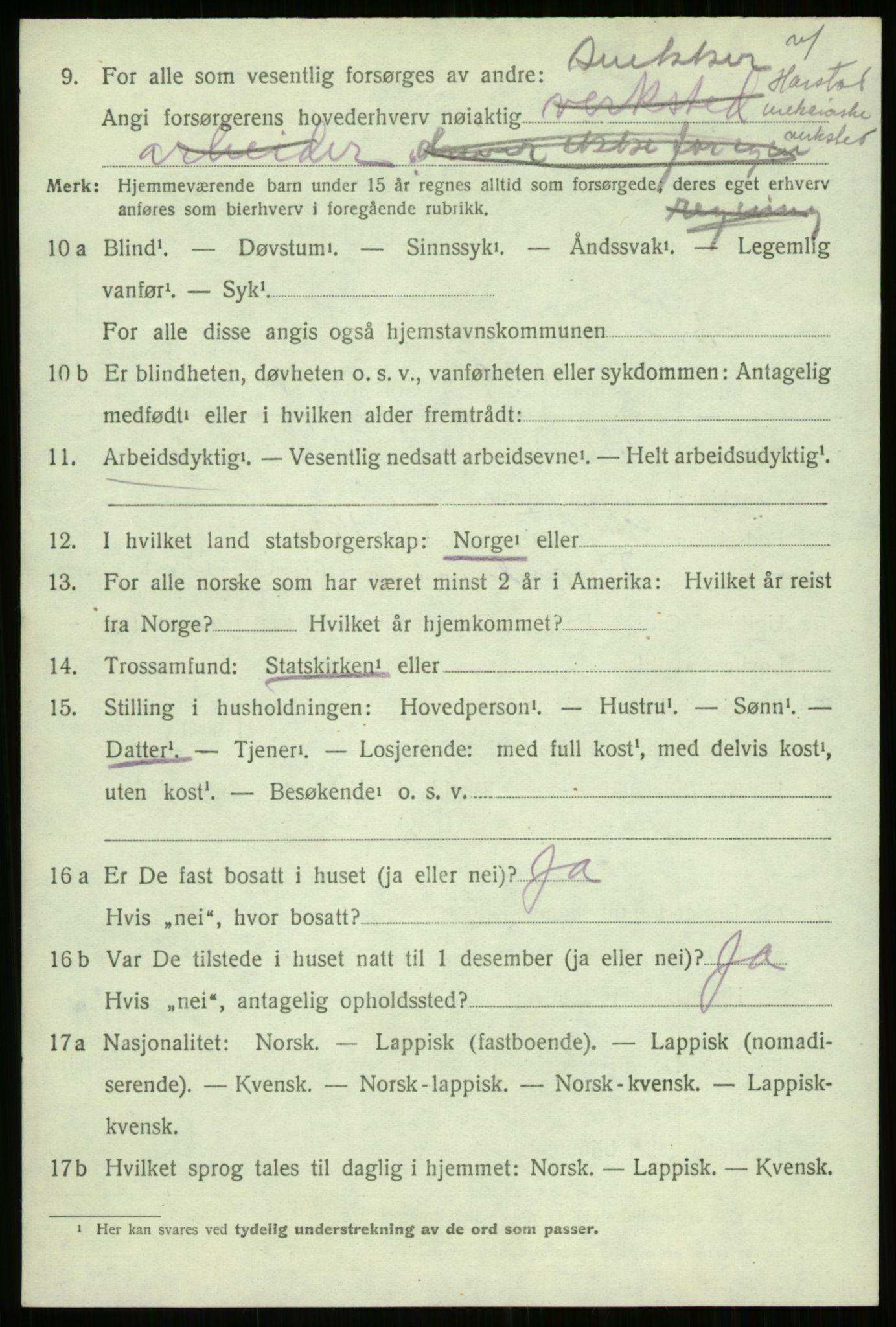 SATØ, 1920 census for Trondenes, 1920, p. 11826