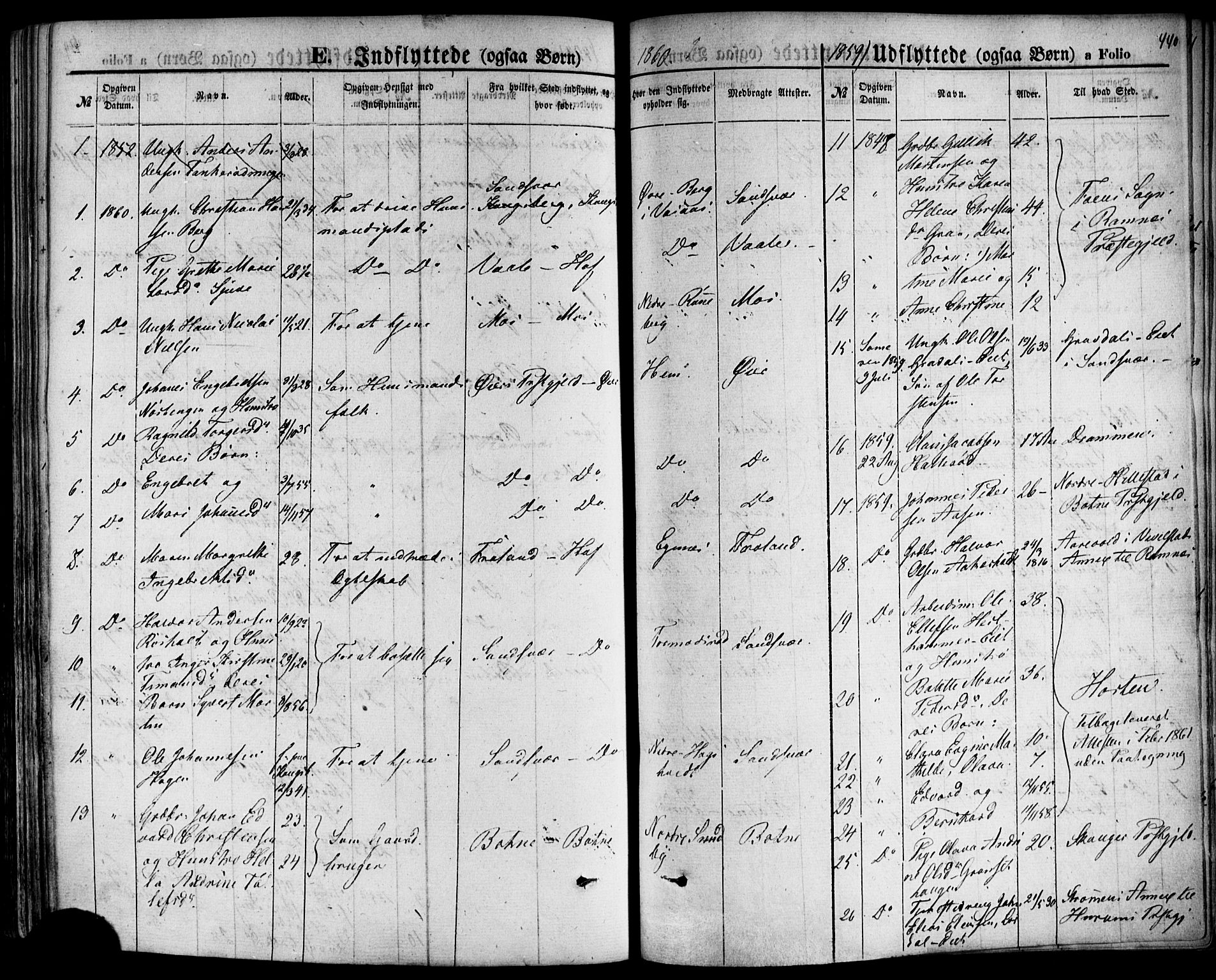 Hof kirkebøker, SAKO/A-64/F/Fa/L0006: Parish register (official) no. I 6, 1851-1877, p. 440