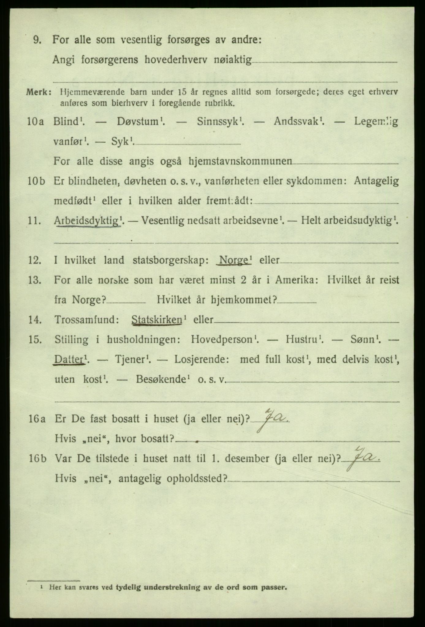 SAB, 1920 census for Sogndal, 1920, p. 2384