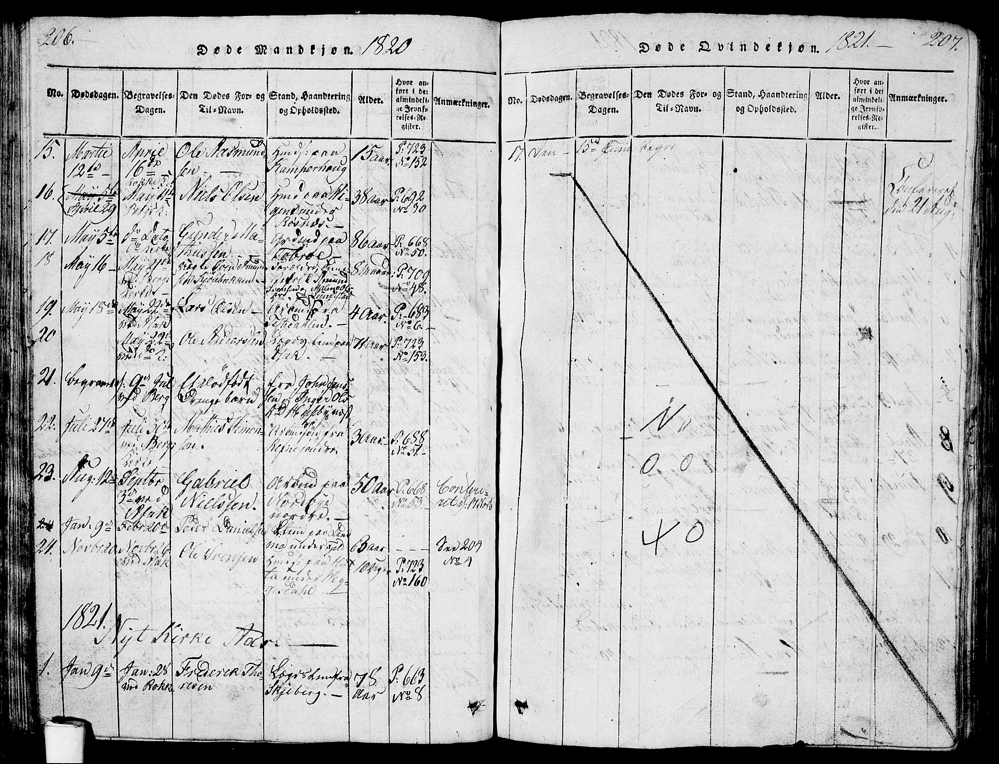 Berg prestekontor Kirkebøker, AV/SAO-A-10902/G/Ga/L0001: Parish register (copy) no. I 1, 1815-1832, p. 206-207