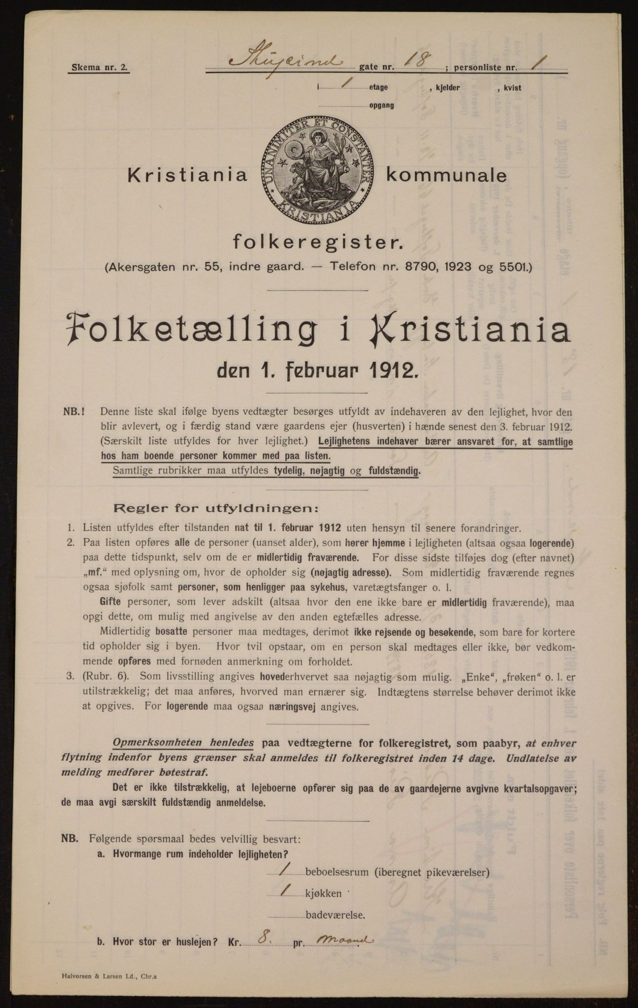 OBA, Municipal Census 1912 for Kristiania, 1912, p. 104618